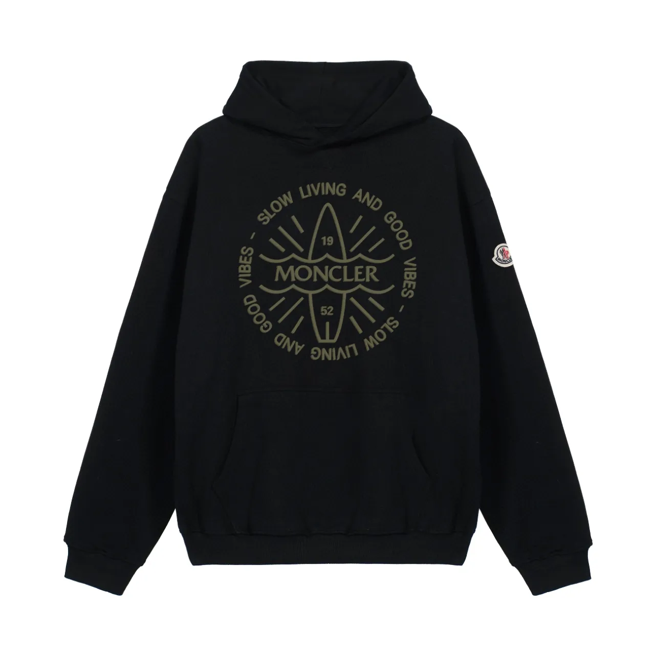 P270 Recommended model that will not be sold off the shelves, Moncler Mouth Mouth 480g Velvet Printed Hooded Sweatshirt, Australian velvet fabric is soft and comfortable, does not shrink, does not deform, does not pill) Original customized accessories Collar label Wash mark Hang tag Packaging (perfect details) Color White Black Size XS-L - Copy (68) - Copy - Copy