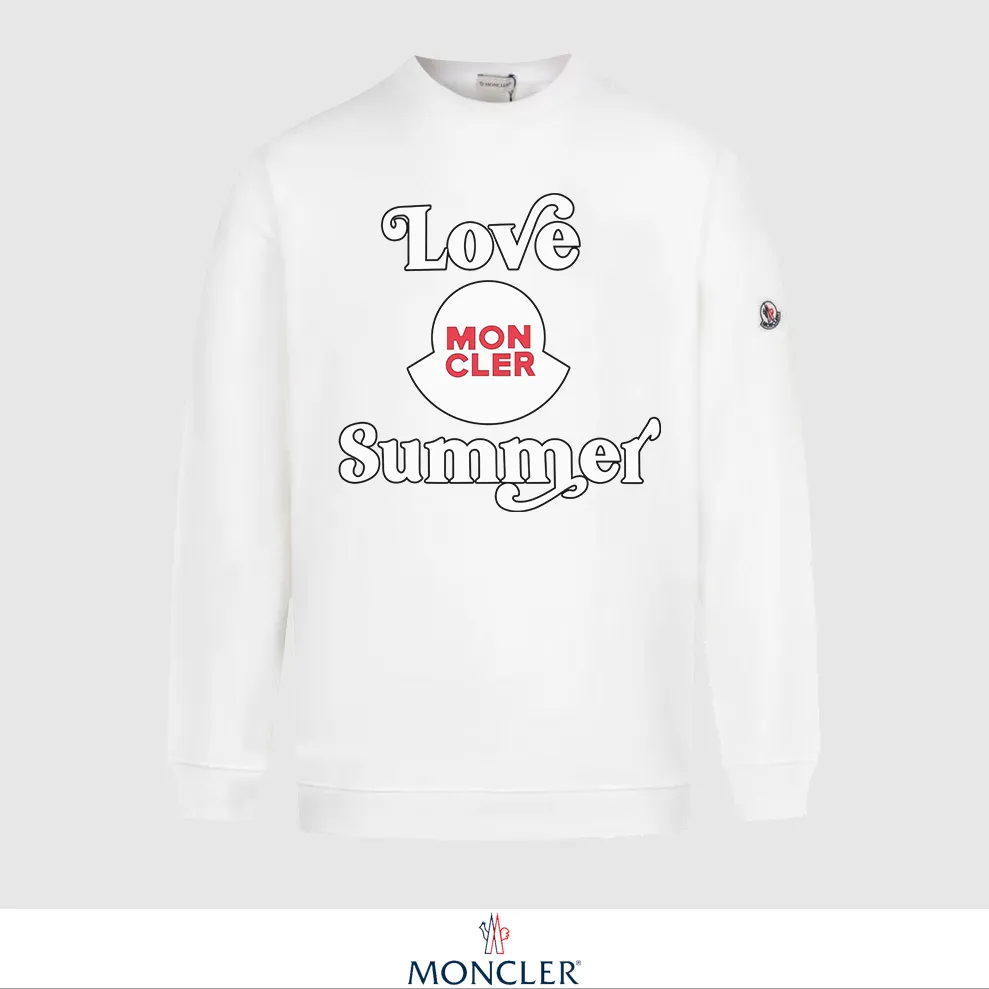 P240 Recommend the most popular Moncler masked 380g printed terry crew neck sweatshirt. Breathable pure cotton fabric. The texture is very soft and comfortable. No shrinkage, no deformation, no pilling). Original customized accessories. Collar label. Wash mark. Hang tag. Packaging (perfect details). Color: White. Black. Size: XS S M L.