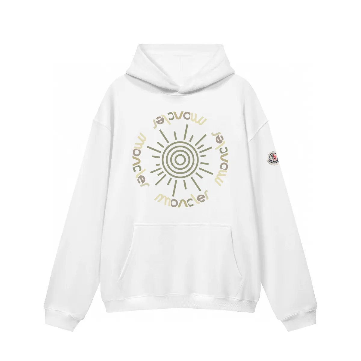 P270 Recommended model that will not be sold off the shelves, Moncler Mouth Mouth 480g velvet printed hooded sweatshirt, Australian velvet fabric is soft and comfortable, does not shrink, does not deform, does not pill) Original customized accessories Collar label Wash mark Hang tag Packaging (perfect details) Color White Black Size XS-L - Copy (67) - Copy - Copy