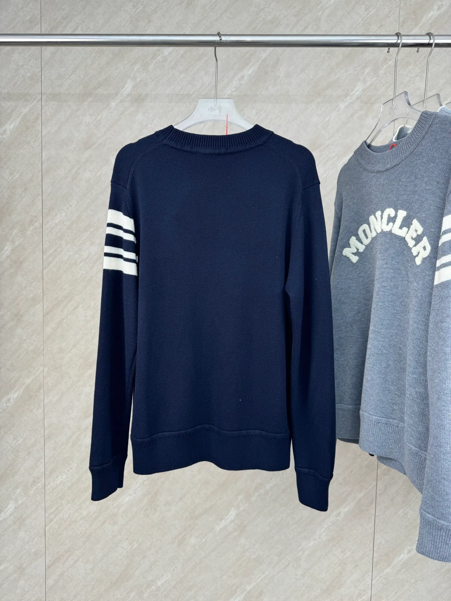 P430 Moncler masked towel embroidered letter logo wool blend knitted round neck pullover sweater Size: S/M/L/XL