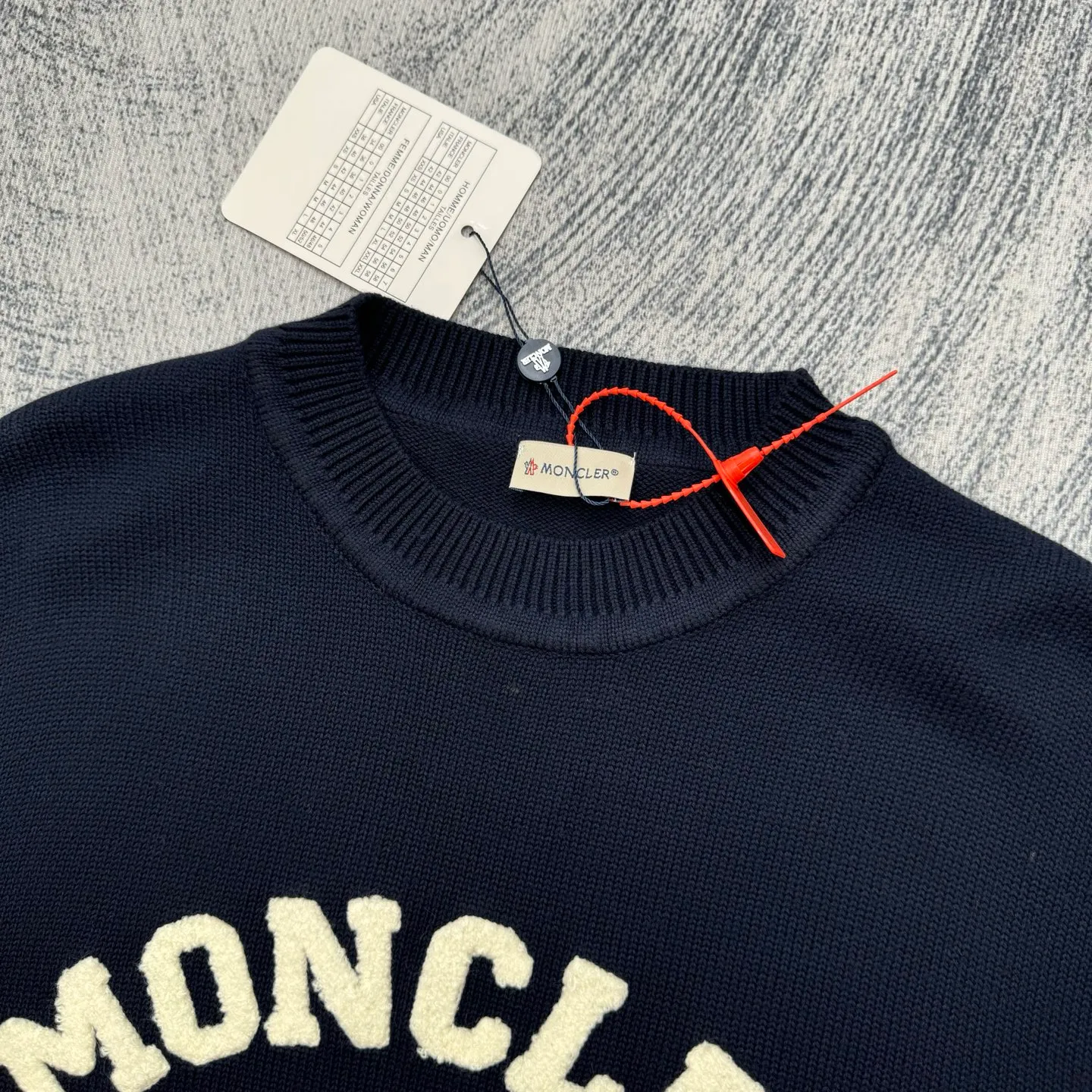 P430 Moncler masked towel embroidered letter logo wool blend knitted round neck pullover sweater Size: S/M/L/XL