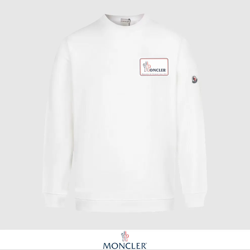 P240 Recommend the most popular Moncler masked 380g printed terry crew neck sweatshirt. Breathable pure cotton fabric. The texture is very soft and comfortable. No shrinkage, no deformation, no pilling). Original customized accessories. Collar label. Wash mark. Hang tag. Packaging (perfect details). Color: White. Black. Size: XS S M L.