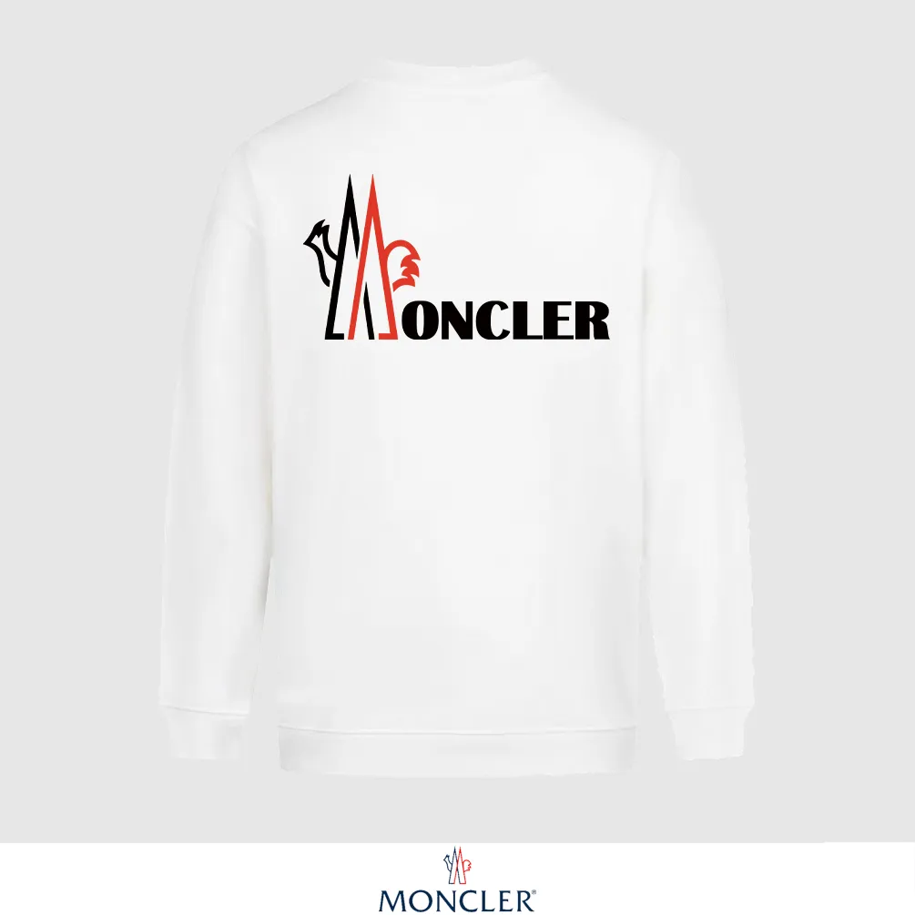 P240 Recommend the most popular Moncler masked 380g printed terry crew neck sweatshirt. Breathable pure cotton fabric. The texture is very soft and comfortable. No shrinkage, no deformation, no pilling). Original customized accessories. Collar label. Wash mark. Hang tag. Packaging (perfect details). Color: White. Black. Size: XS S M L.