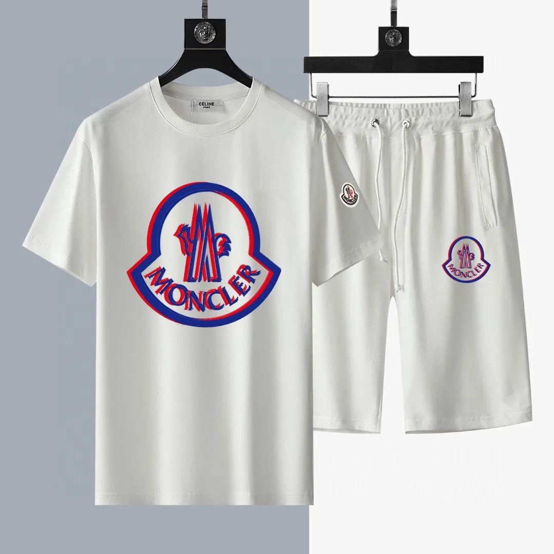 P280 Brand [MONCLER] 2025 new men’s short-sleeved shorts suit! Synchronous sales on the official website! High-end version on the market! It feels delicate and soft! Make you more comfortable to wear! The draped silhouette is awesome! Size: M-5XL (please state your height and weight when placing an order)