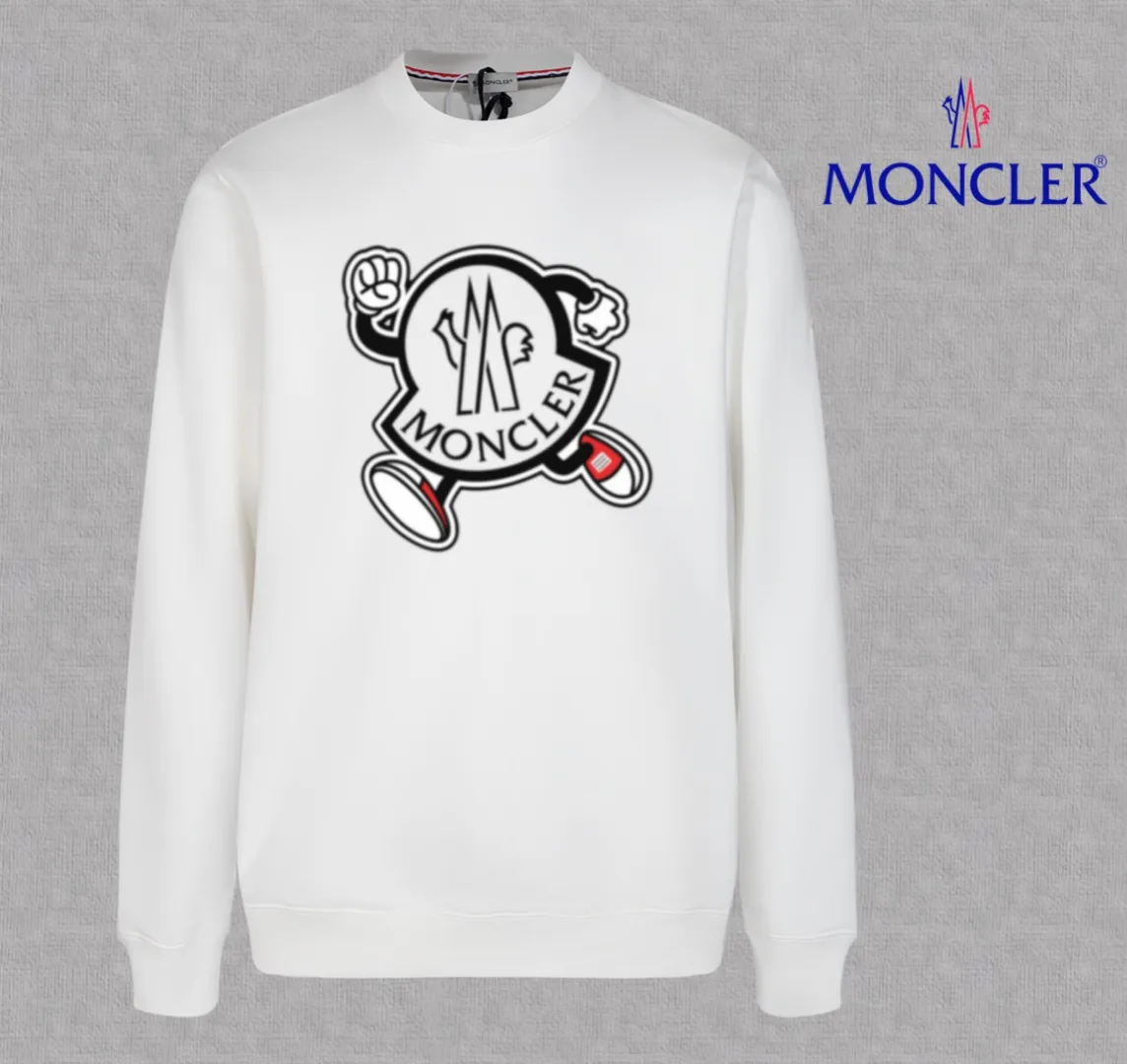 P210 High-version sweatshirt) [Long-term stock] 〖𝐌𝐎𝐍𝐂𝐋𝐄𝐑~Mask〗 Made of 440g heavy-weight fabric. It is different from the market currency. It can be matched with any variety and is properly handsome. 😎The whole dress is made of double waistcoats. The double waistcoats make the whole dress more three-dimensional. Not ordinary factories can do such fine work. 2025 Spring runway version of the T stage, on sale at the counter, round neck terry sweatshirt, high-end double-strand pure cotton, custom-made stretch ribs, dyed in the same vat, complete with three standards, matched with exquisite embroidered LOGO on the chest, simple and advanced, same style for men and women. Color: black, apricot, white, size: S M L XL 2XL