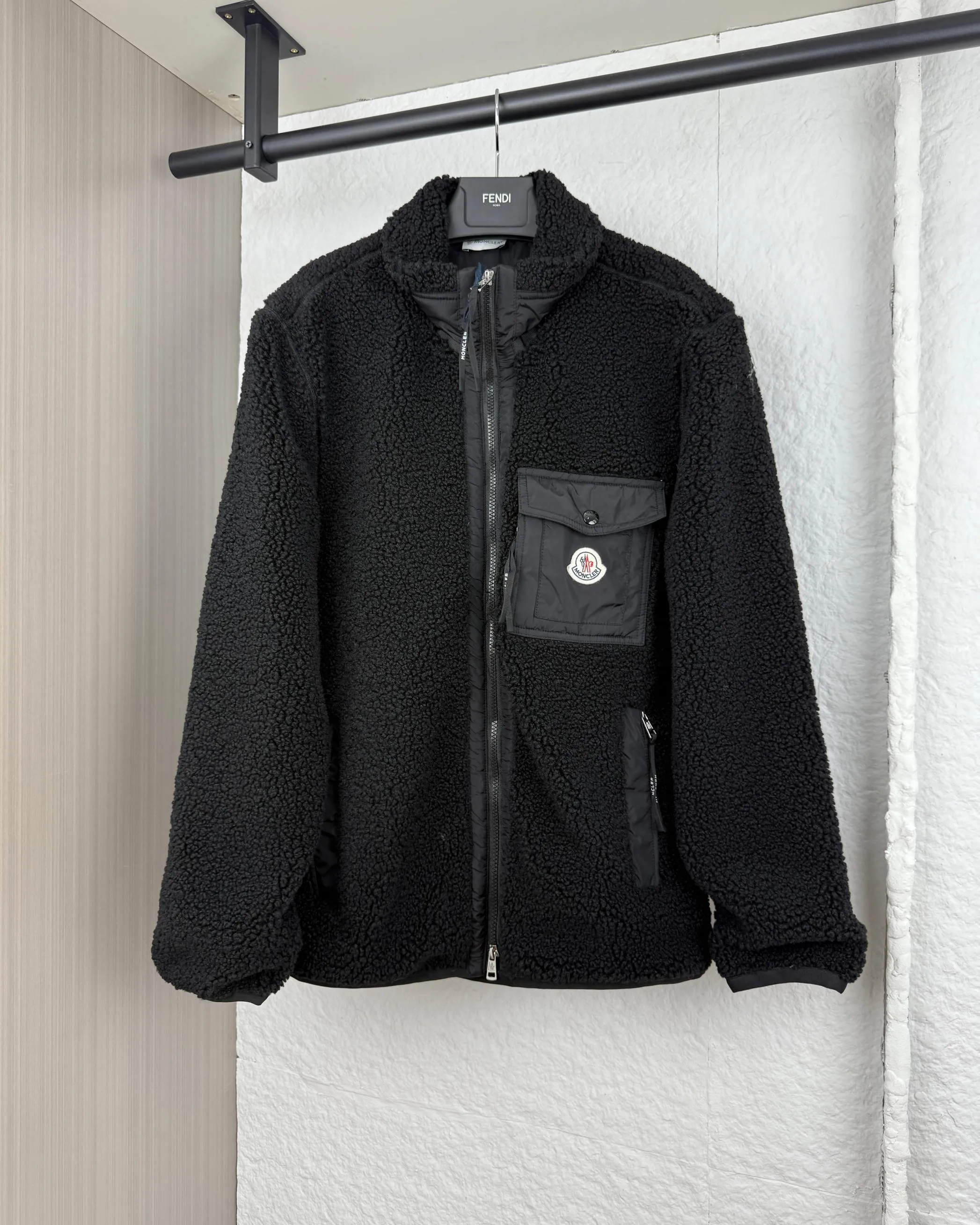 P670 Moncler Chiablese pocket logo shearling jacket S/M/L/XL