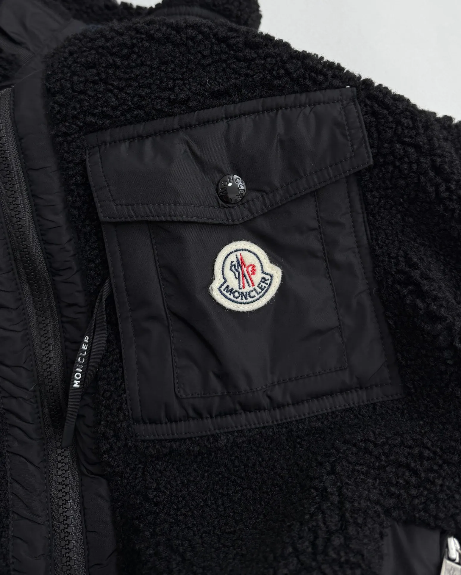 P670 Moncler Chiablese pocket logo shearling jacket S/M/L/XL