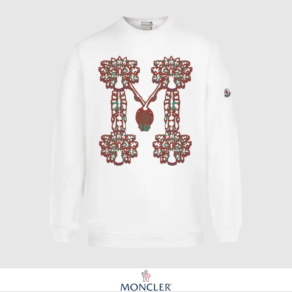 P240 Recommend the most popular Moncler masked 380g printed terry crew neck sweatshirt. Breathable pure cotton fabric. The texture is very soft and comfortable. No shrinkage, no deformation, no pilling). Original customized accessories. Collar label. Wash mark. Hang tag. Packaging (perfect details). Color: White. Black. Size: XS S M L.