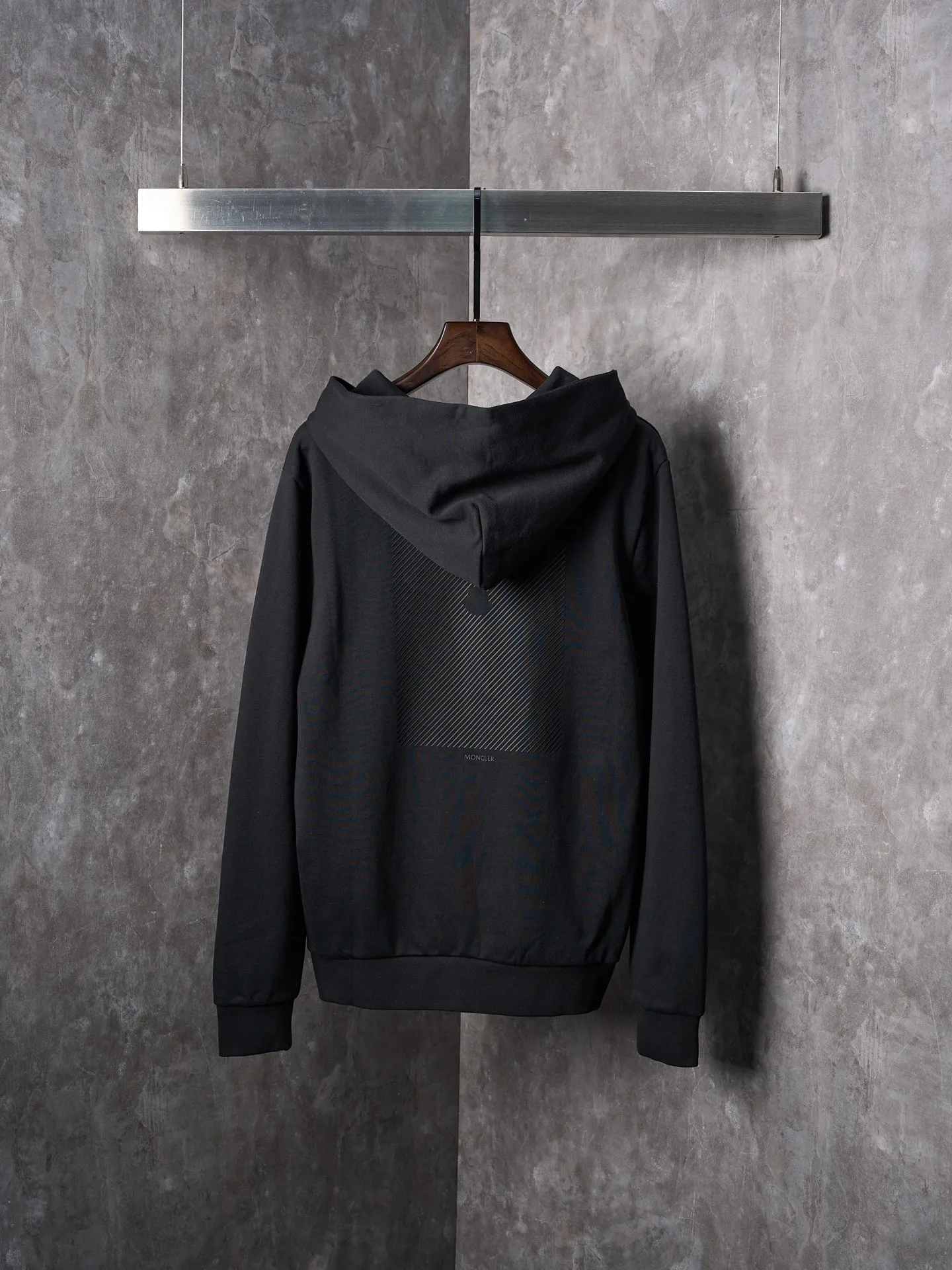 P460 Actual hanging auction] MONCLER/mask cotton same color hooded sweatshirt with back logo [Ready stock] S M L