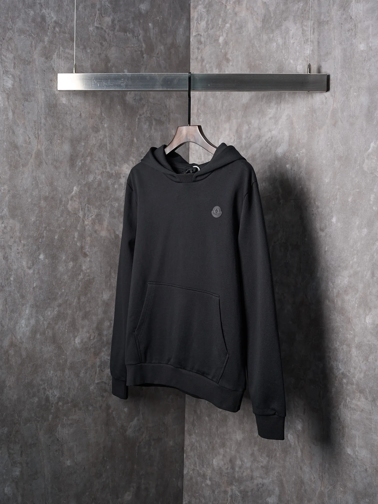 P460 Actual hanging auction] MONCLER/mask cotton same color hooded sweatshirt with back logo [Ready stock] S M L