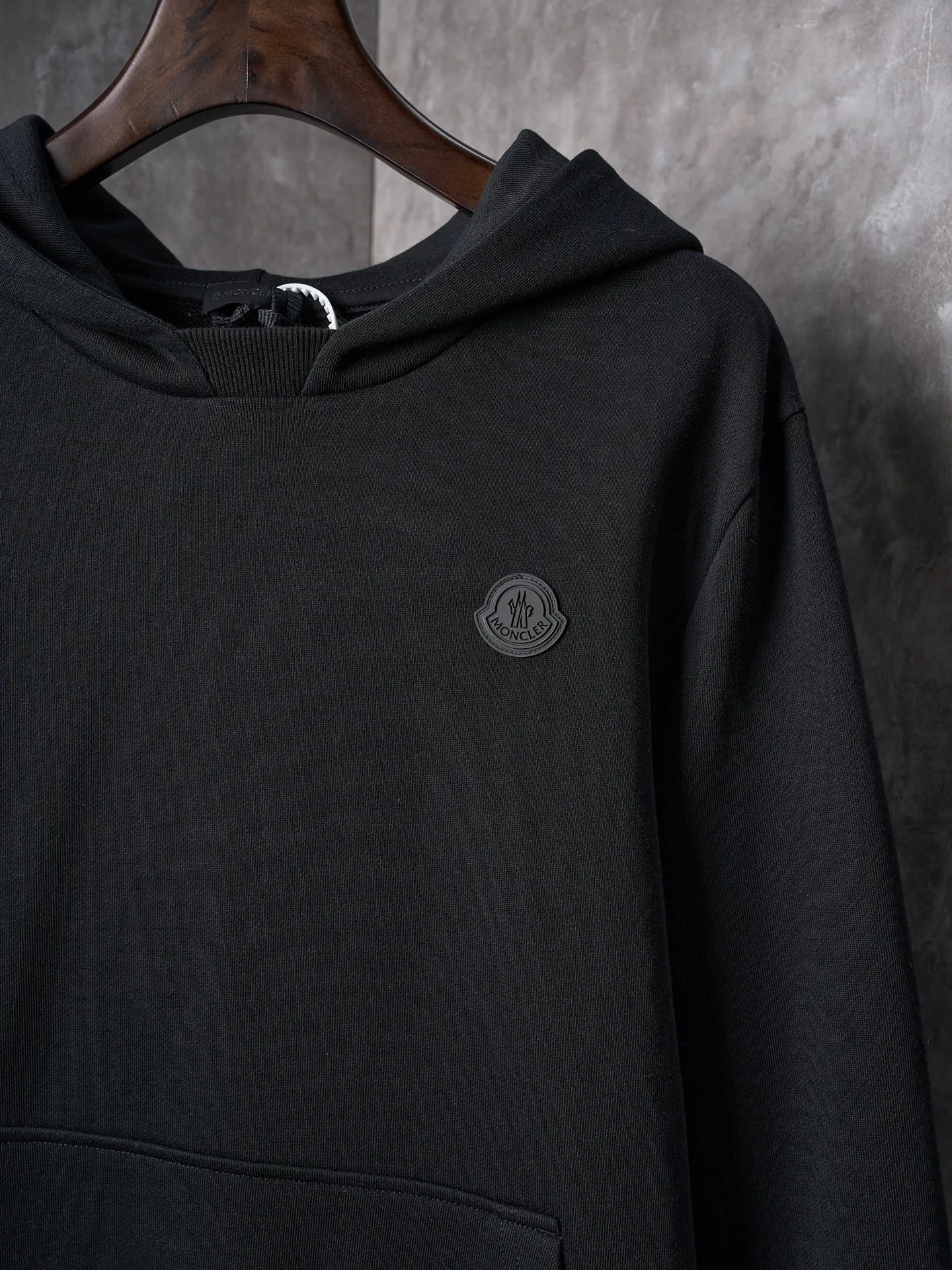 P460 Actual hanging auction] MONCLER/mask cotton same color hooded sweatshirt with back logo [Ready stock] S M L
