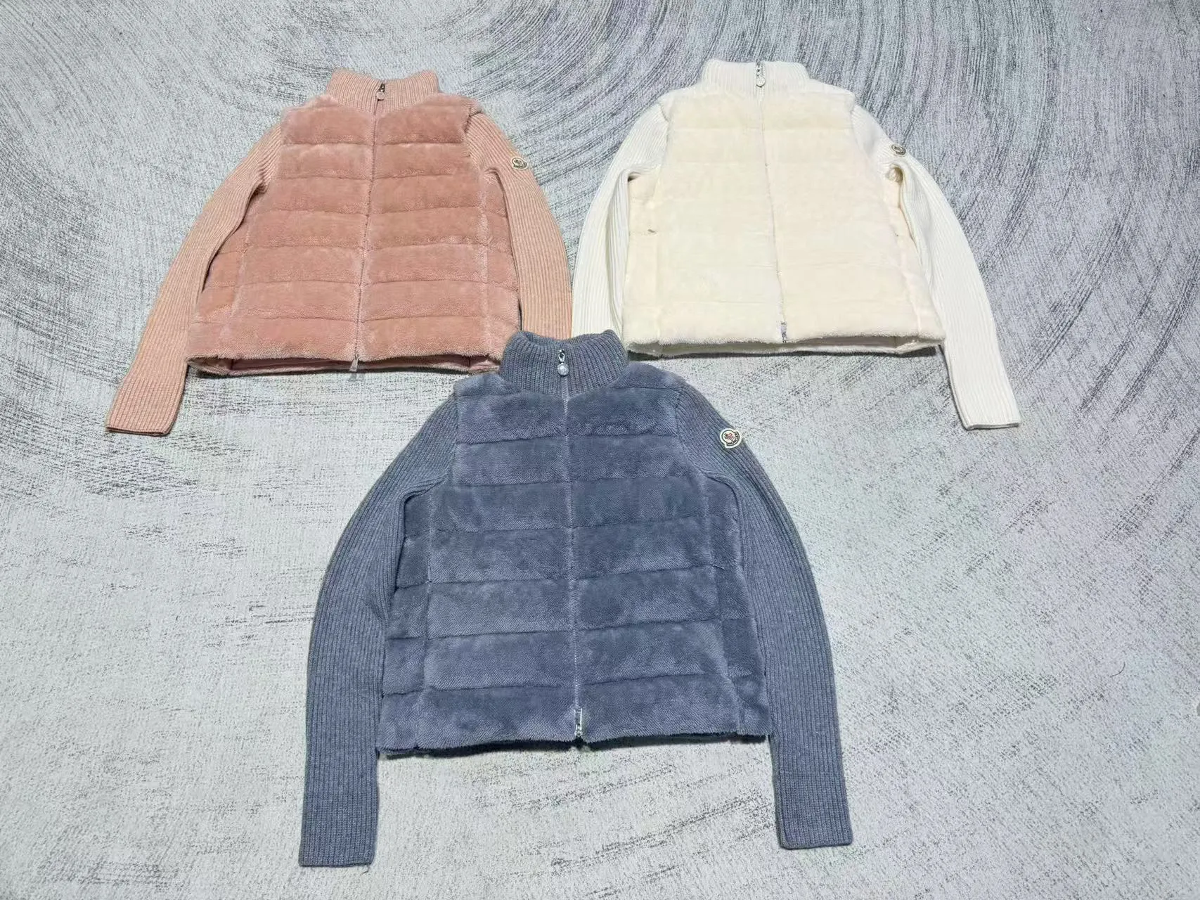 P700 962# Domestic spot Moncler 25 women's Teddy spring thin knitted splicing down jacket