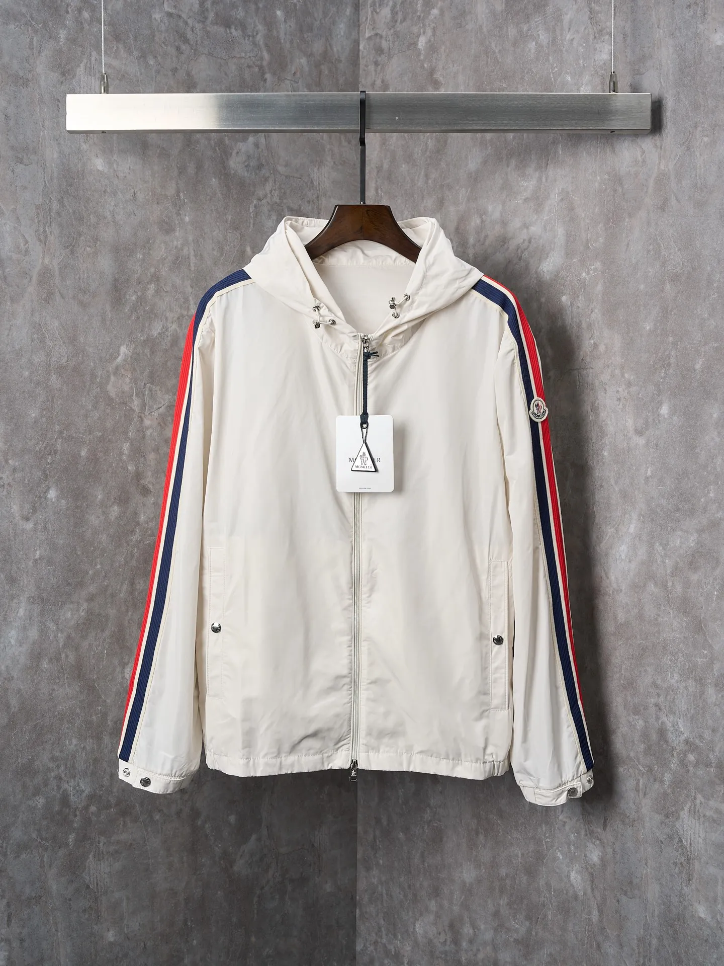 P540 Actual hanging auction] MONCLER/Maskled webbing trimmed light zipper jacket [Ready stock] 1 2 3 4