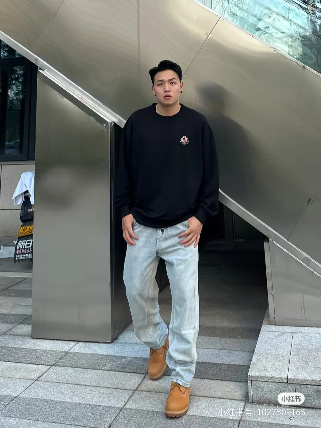 P190 [Moncler] 2025 autumn and winter new round neck sweatshirt High-end pure cotton double-ply 400g heavy terry cloth fabric Color: Black White Size: S M L XL 2XL