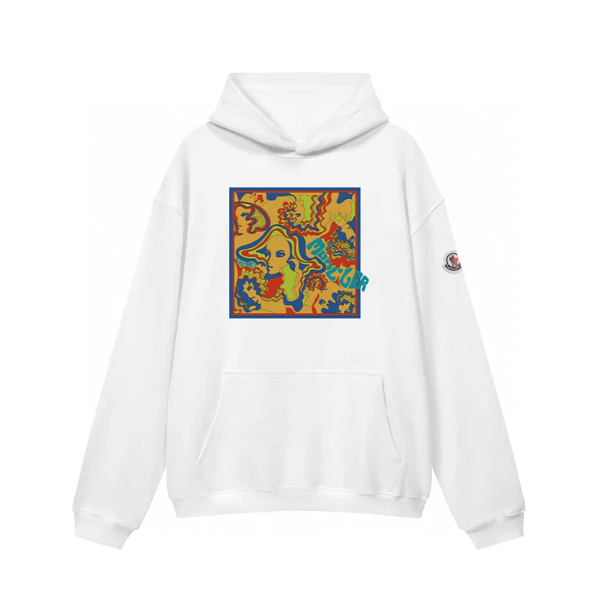 P270 Recommended model that will not be sold off the shelves, Moncler Mouth Mouth 480g Velvet printed hooded sweatshirt, Australian velvet fabric is soft and comfortable, does not shrink, does not deform, does not pill) Original customized accessories Collar label Wash mark Hang tag Packaging (perfect details) Color White Black Size XS-L - Copy (9)