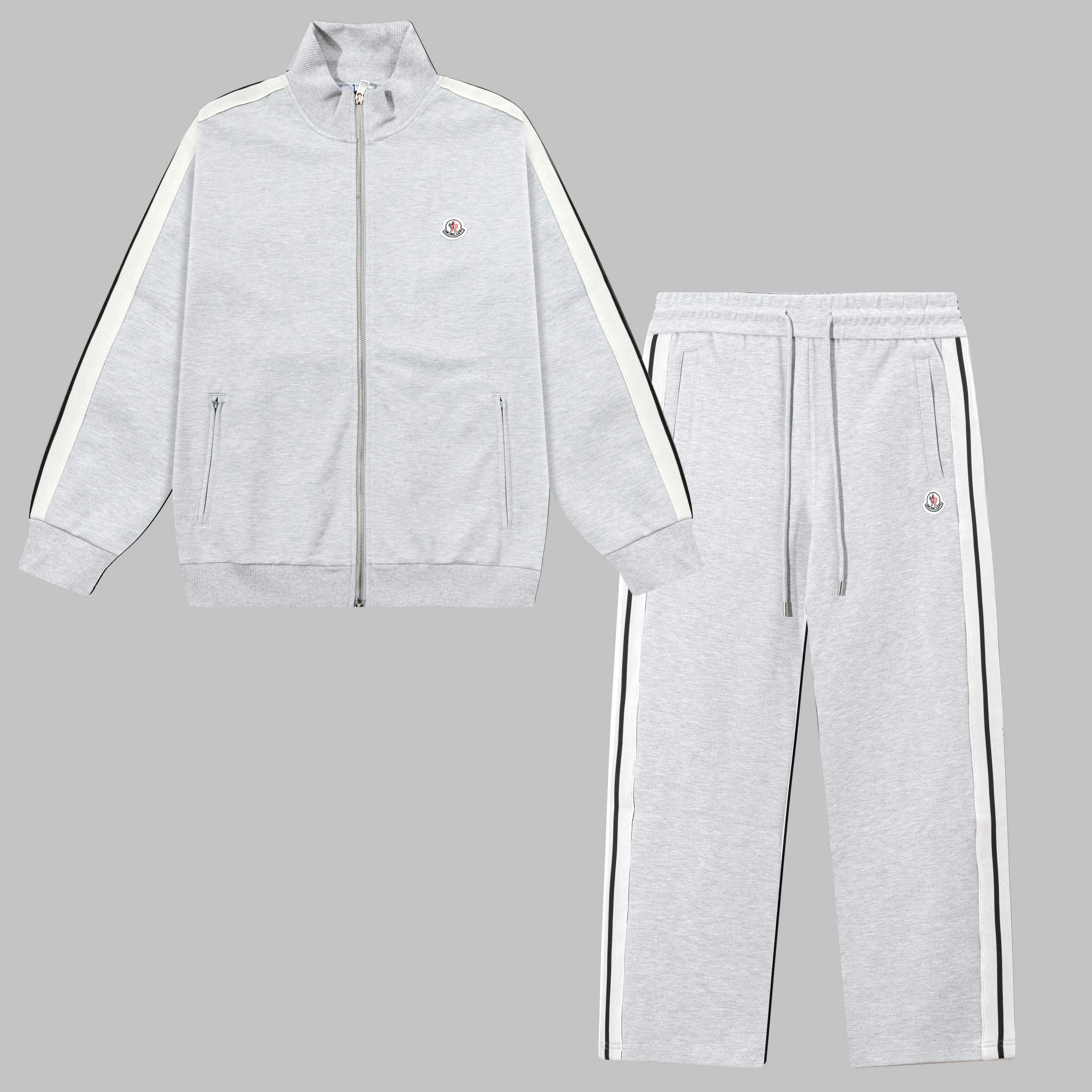 P270 MONCLER/muzzle Customized fabric suit casual sweatpants Simple side webbing splicing technology brand small chapter logo LOGO Official synchronization High version High quality Fashion personality Versatile trend Pure original quality Original fabric Hang tag Collar label Washed wheat Complete three standards Color: Black. Blue. Gray. Size: S-2XL