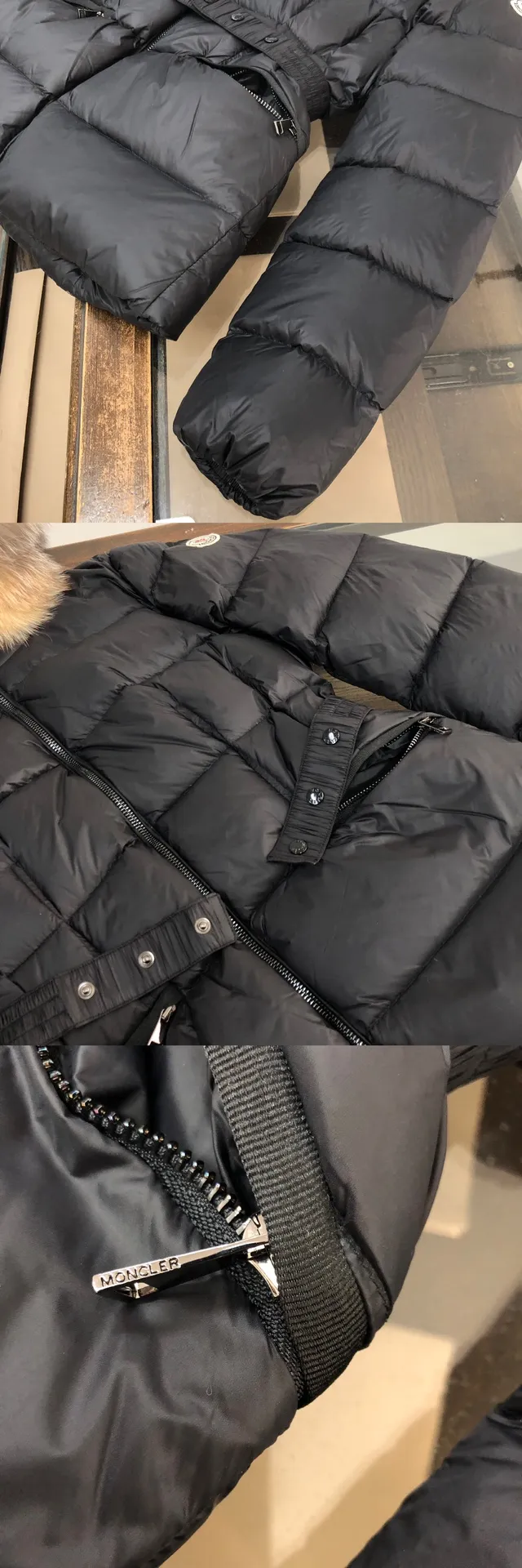 P980 ——————Women’s model💛💛💛 MONCLER Hooded down jacket for women, the original version is made 1:1. It has an elastic waistband at the back, plus a color matching activity belt. The fabric is soft and comfortable, 90 velvet has good fluffiness, and the slim fit upper body is light and neat, keeping warm and not bloated✨👍 Real shot of oversized fox 🦊fur collar👇 Color: black Size: 1234 (shipped next day)