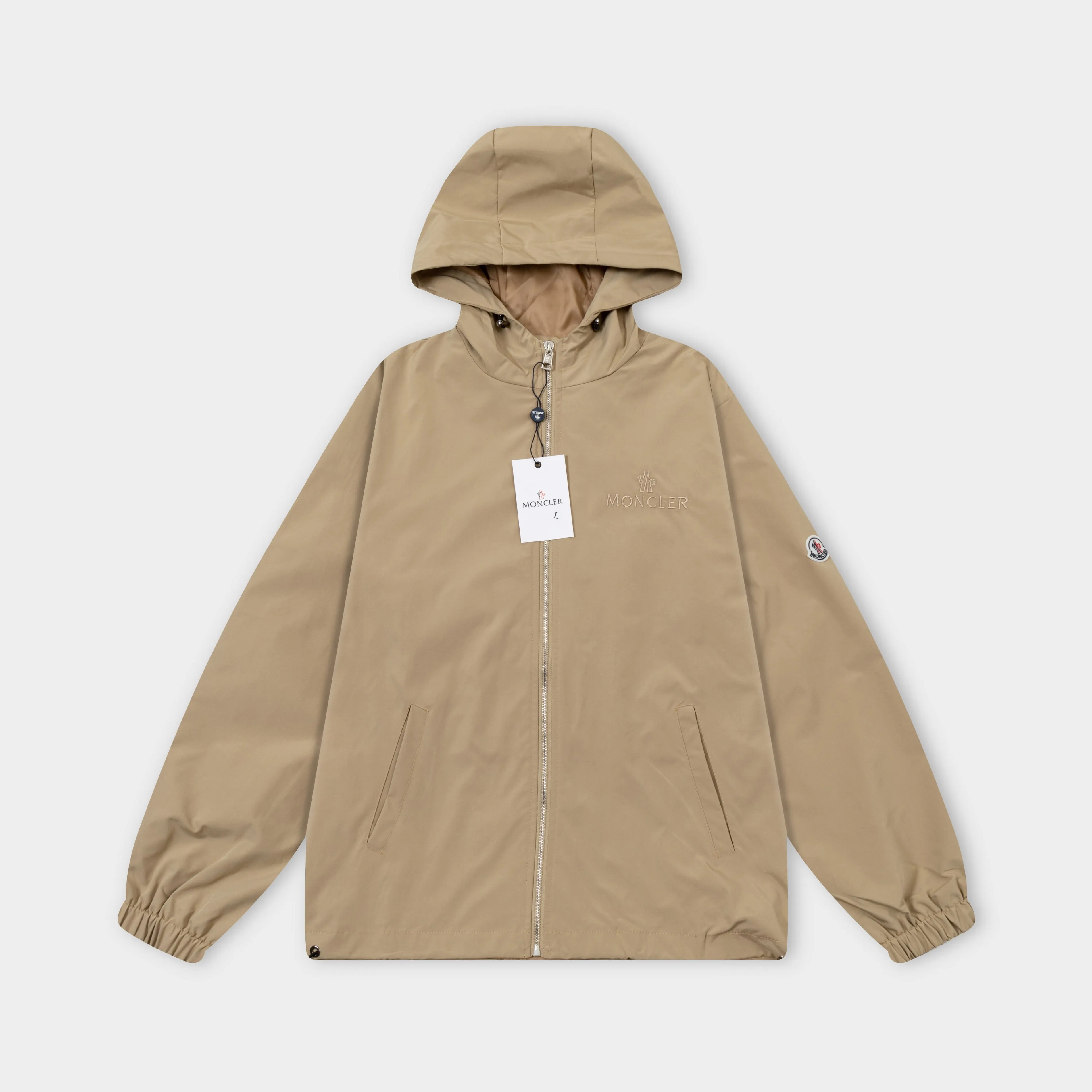 P320 2025 Mouthless MONCLER... New style for autumn and winter Hardware logo. High-quality hooded jacket. Mainly recommended version. Customized fabrics. Higher grade. High-density memory brushed lining. More fashionable and comfortable. High-standard customization. The upper body is very stylish. Classic and versatile. It can be matched with any fashion. The version is super good. It is recommended!  Color: Khaki Black Size: M-4XL