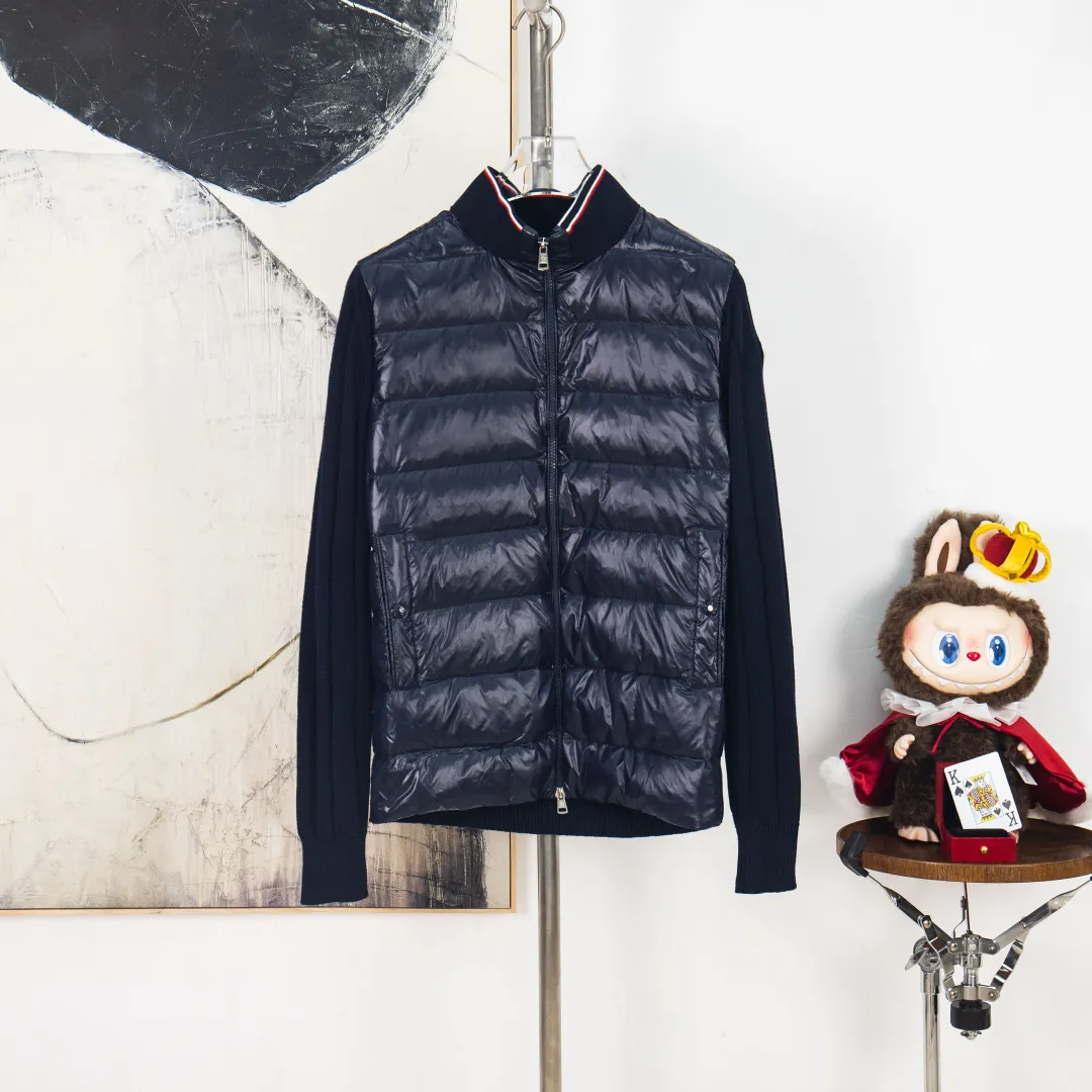 P760 💰zp version [Exclusive supply] Moncler Mouth 23 New Men's Thin Knitted Splicing Down Jacket Winter Regular Color: Blue Size: M L XL 2XL 3XL Number: MM10626