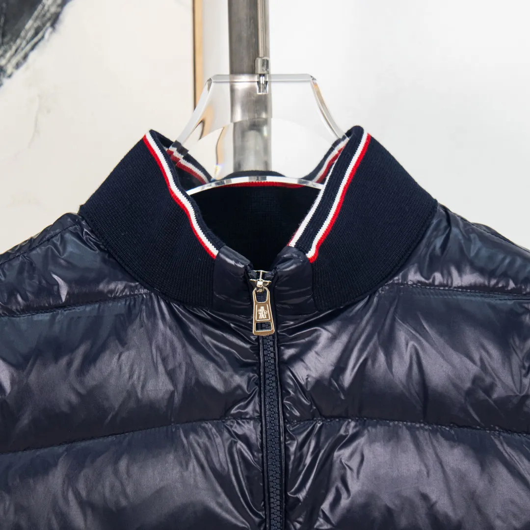 P760 💰zp version [Exclusive supply] Moncler Mouth 23 New Men's Thin Knitted Splicing Down Jacket Winter Regular Color: Blue Size: M L XL 2XL 3XL Number: MM10626
