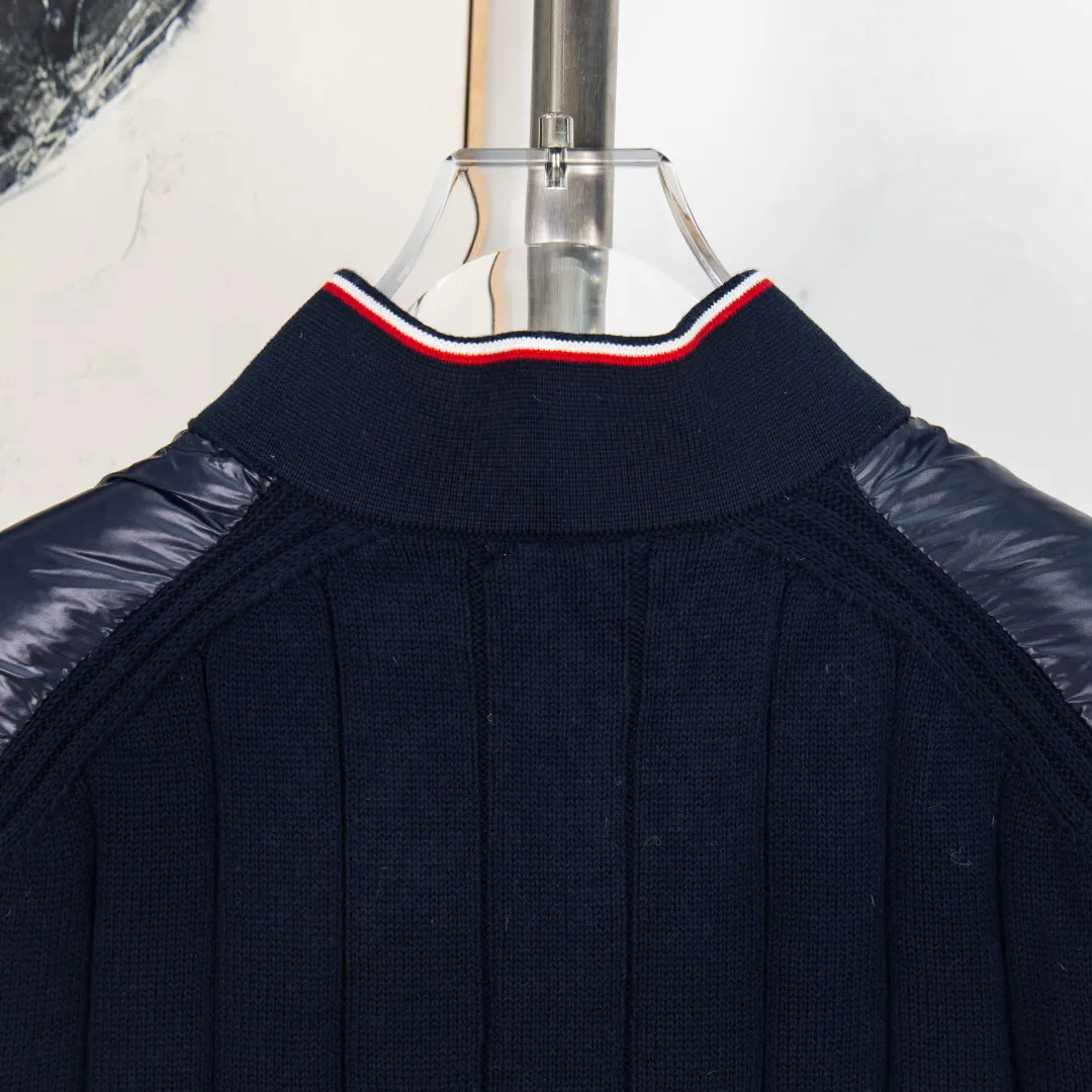 P760 💰zp version [Exclusive supply] Moncler Mouth 23 New Men's Thin Knitted Splicing Down Jacket Winter Regular Color: Blue Size: M L XL 2XL 3XL Number: MM10626