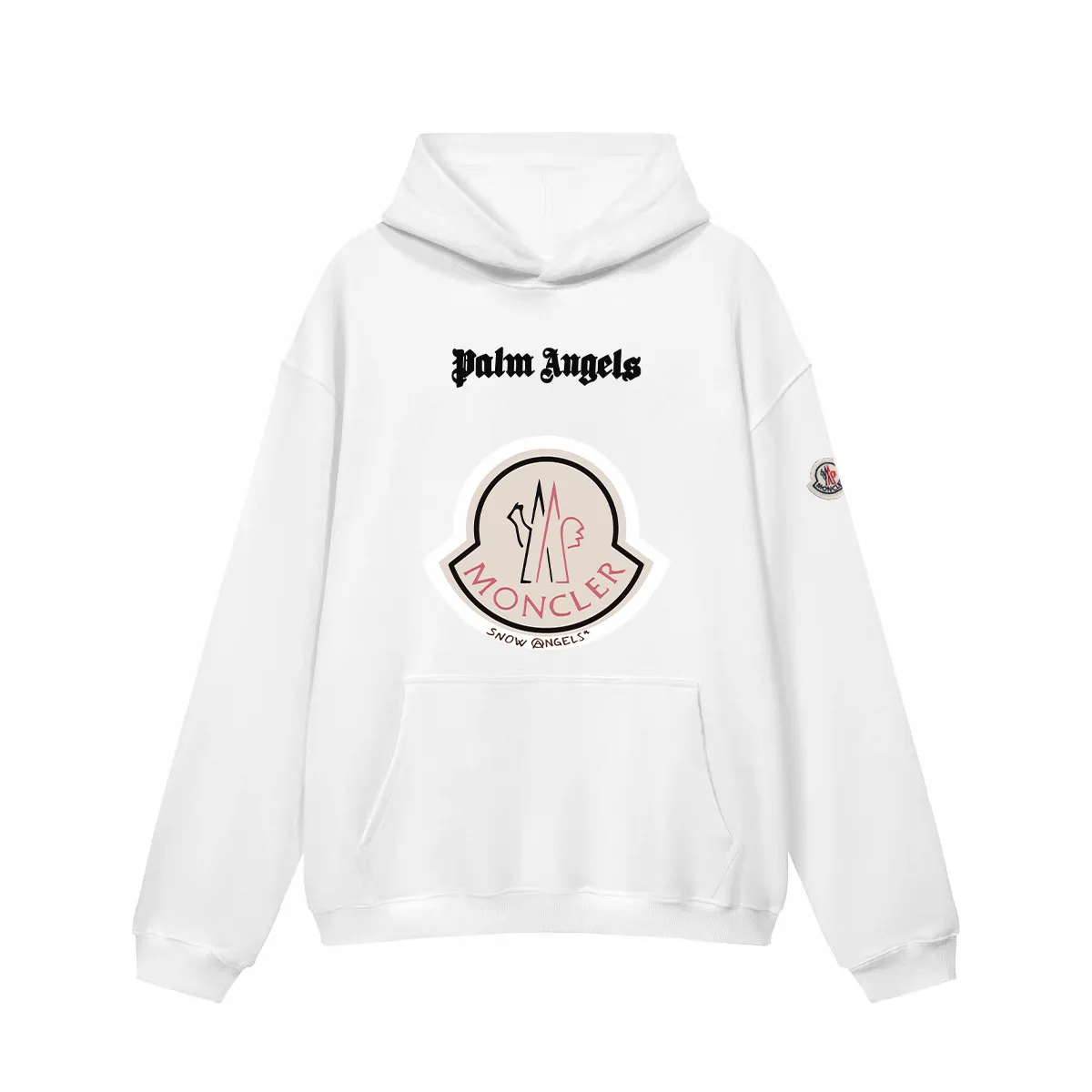 P270 Recommended model that will not be sold off the shelves, Moncler Mouth Mouth 480g, velvet printed hooded sweatshirt, Australian velvet fabric is soft and comfortable, does not shrink, does not deform, does not pill) Original customized accessories Collar label Wash mark Hang tag Packaging (perfect details) Color White Black Size XS-L - Copy (3)