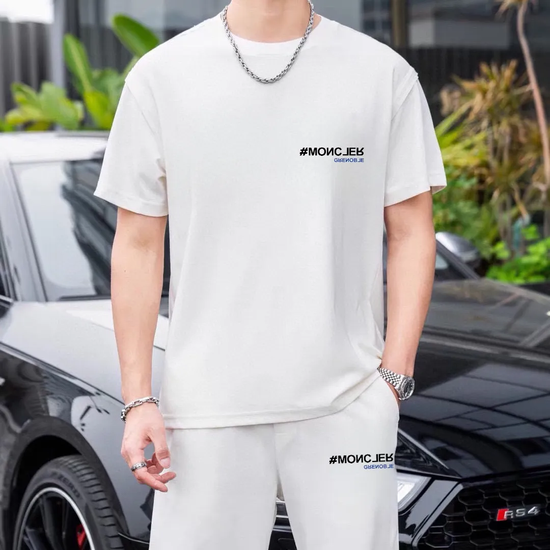 P290 Brand [MONCLER] 2025 new men’s short-sleeved shorts suit! Synchronous sales on the official website! High-end version on the market! It feels delicate and soft! Make you more comfortable to wear! The draped silhouette is awesome! Size: M-5XL (please state your height and weight when placing an order)