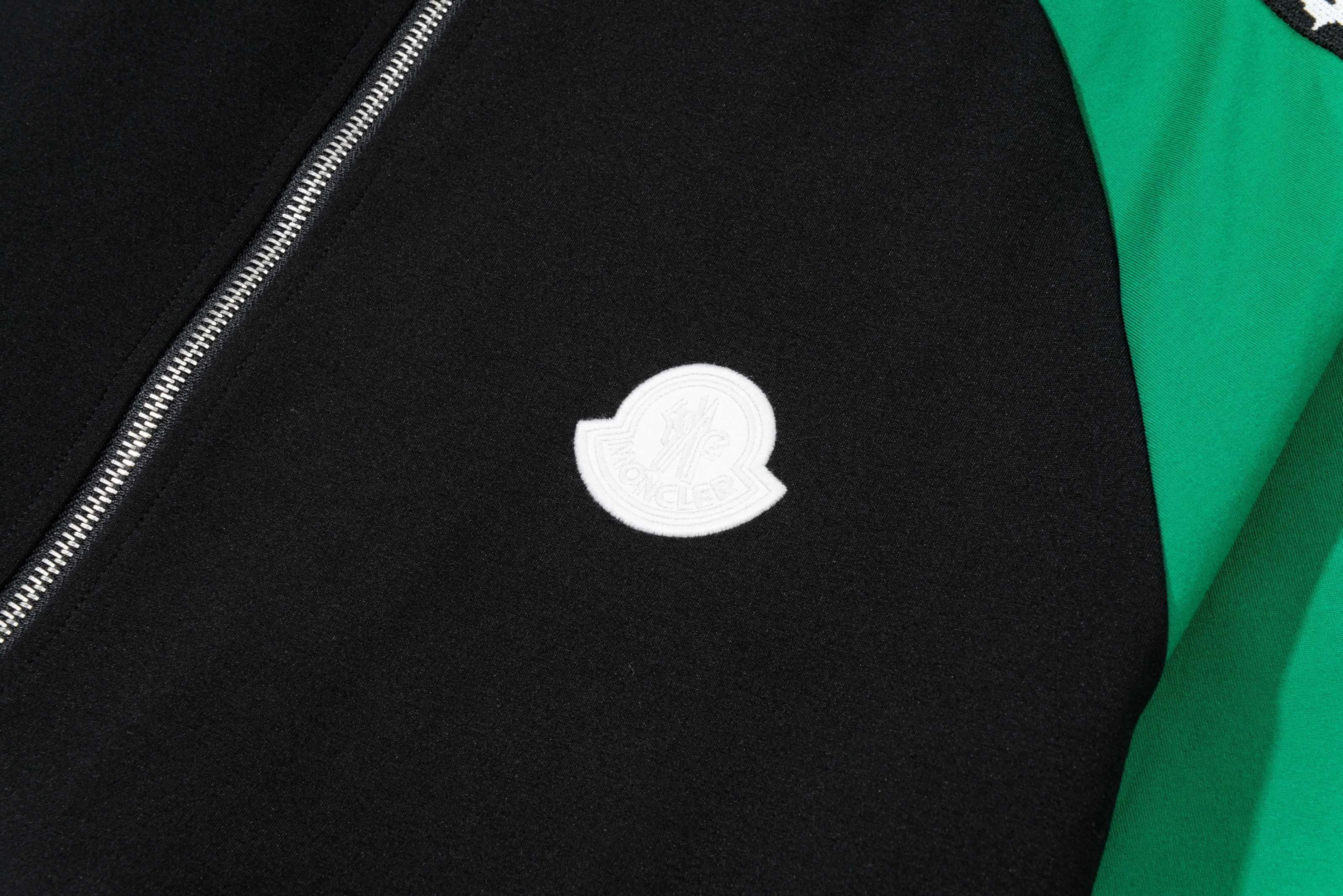 P270 MONCLER/Mask Custom fabric suit zipper jacket Color block design embroidered micro-label LOGO hand sleeve webbing technology Official synchronization High version High quality Fashion personality Versatile trend Pure original quality Original fabric Hang tag Collar label Washed wheat Complete three standards Color: black and white. Black green. Black yellow. Size: S-2XL
