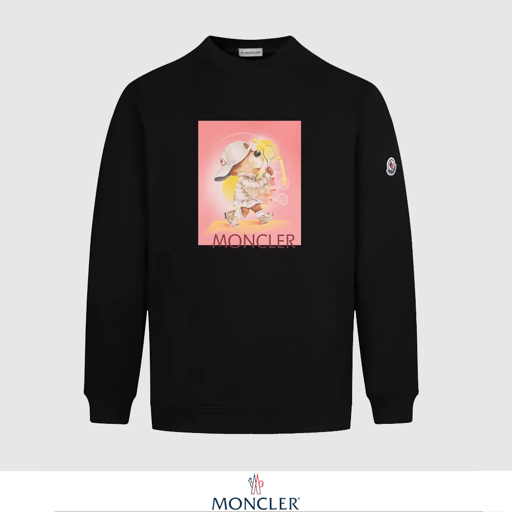 P240 Recommend the most popular Moncler masked 380g printed terry crew neck sweatshirt. Breathable pure cotton fabric. The texture is very soft and comfortable. No shrinkage, no deformation, no pilling). Original customized accessories. Collar label. Wash mark. Hang tag. Packaging (perfect details). Color: White. Black. Size: XS S M L.