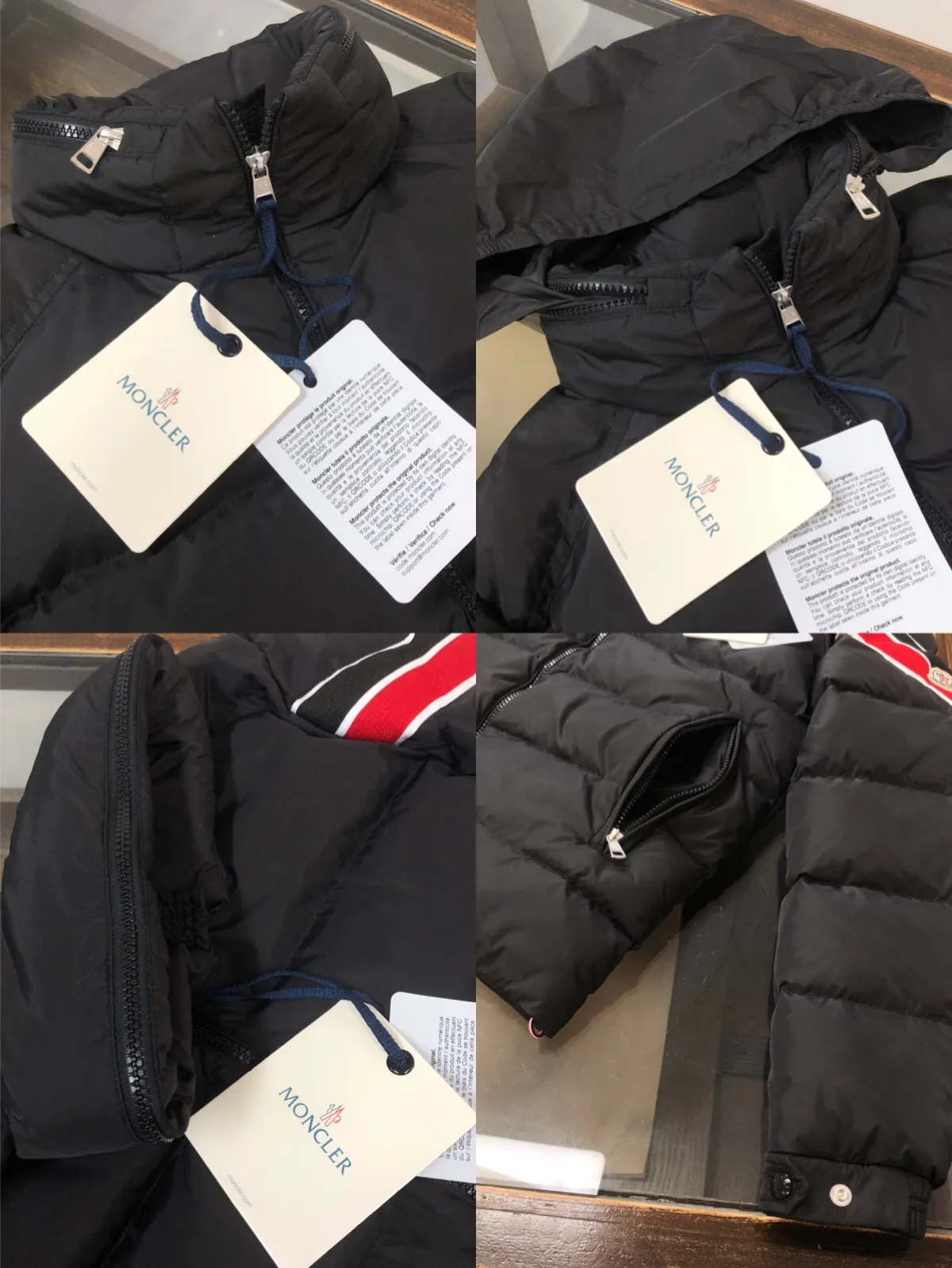 P860 🆕🆕Moncler Solayan men's three-color trimmed short down jacket! The latest official website is available simultaneously! ! White duck down filling ~ the most delicate, light and neat fabric!  The Solayan Men's Short Down Jacket features the season's signature stripe detailing, blending sporty spirit with timeless style.  The Solayan down jacket is made of micro chic fabric and has a tough square shape design, highlighting Moncler's sporty spirit. This cropped down jacket features tricolor stripes on the sleeves, a seasonal take on the brand's signature. Comes with a practical pull-out hood. Color: Black White Royal Blue Dark Brown Size: 1-2-3-4-5