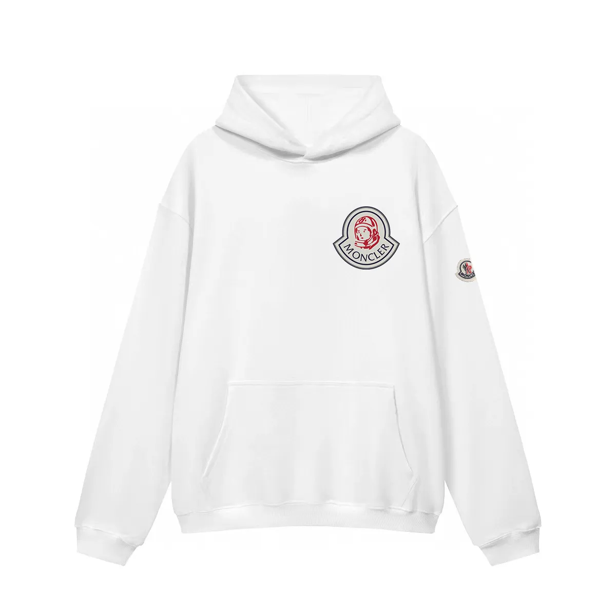 P270 Recommended model that will not be sold off the shelves, Moncler Mouth Mouth 480g Velvet Printed Hooded Sweatshirt, Australian velvet fabric is soft and comfortable, does not shrink, does not deform, does not pill) Original customized accessories Collar label Wash mark Hang tag Packaging (perfect details) Color White Black Size XS-L - Copy (38) - Copy