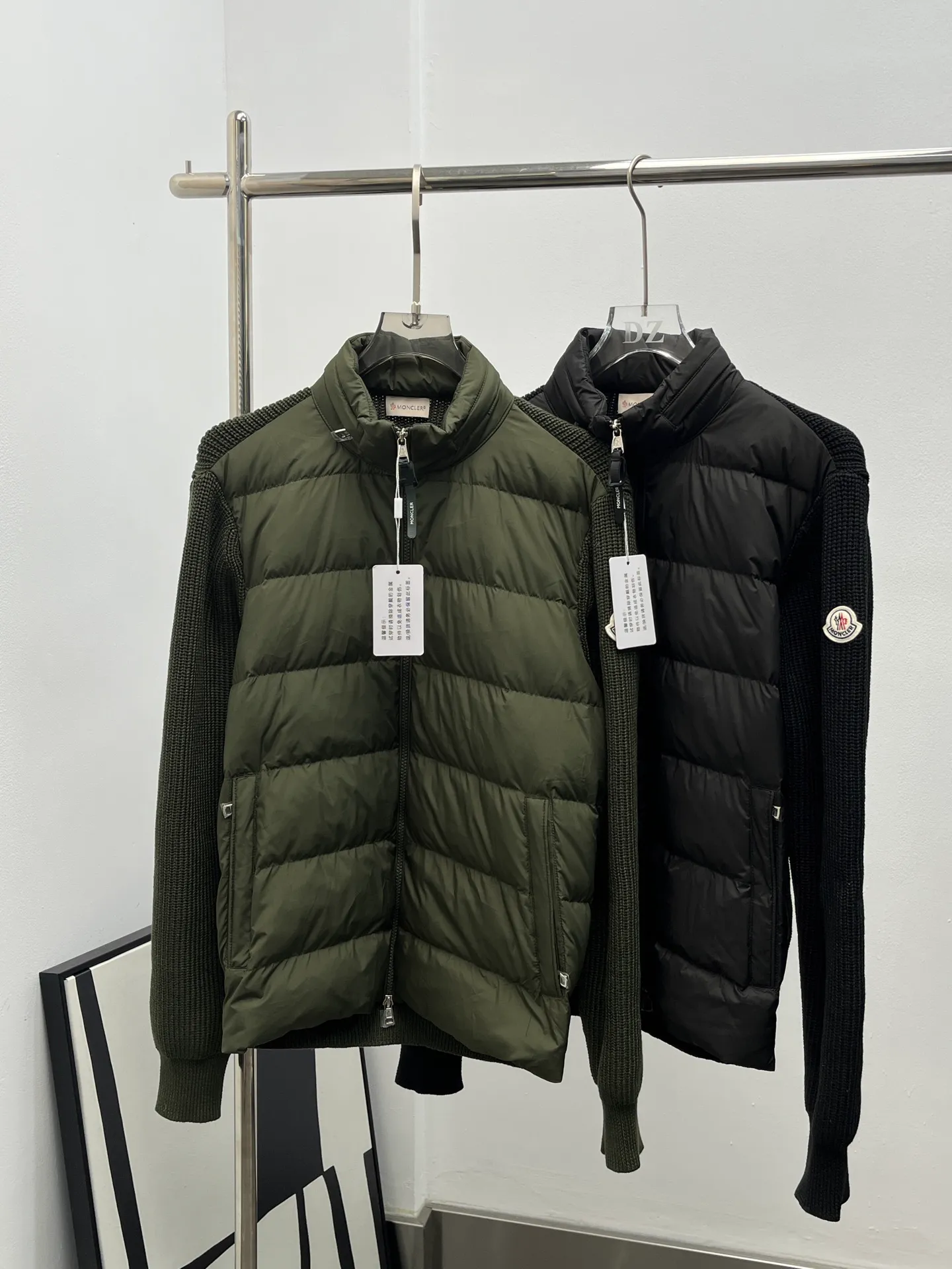 P900 Moncler new autumn and winter men's classic logo patch knitted stand collar down jacket