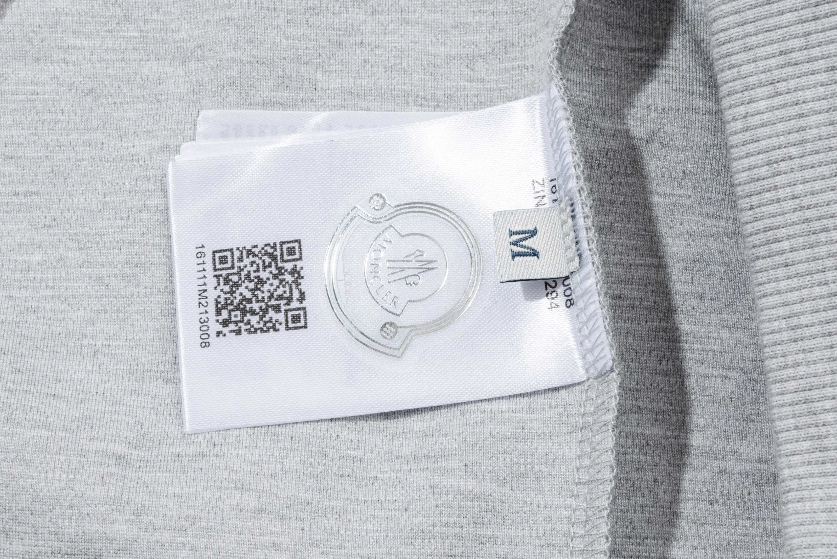 P270 MONCLER/Mask custom fabric suit casual sweatpants, simple arm brand LOGO small badge, threaded trousers technology, official synchronization, high version, high quality, fashionable personality, versatile trend, pure original quality, original fabric, tag, collar label, washed wheat, complete three standards, color: blue, gray. Size: S-2XL