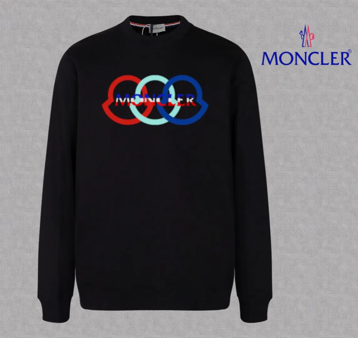 P210 High-version sweatshirt) [Long-term stock] 〖𝐌𝐎𝐍𝐂𝐋𝐄𝐑~Mask〗 Made of 440g heavy-weight fabric. It is different from the market currency. It can be matched with any variety and is properly handsome. 😎The whole dress is made of double waistcoats. The double waistcoats make the whole dress more three-dimensional. Not ordinary factories can do such fine work. 2025 Spring runway version of the T stage, on sale at the counter, round neck terry sweatshirt, high-end double-strand pure cotton, custom-made stretch ribs, dyed in the same vat, complete with three standards, matched with exquisite embroidered LOGO on the chest, simple and advanced, same style for men and women. Color: black, apricot, white, size: S M L XL 2XL