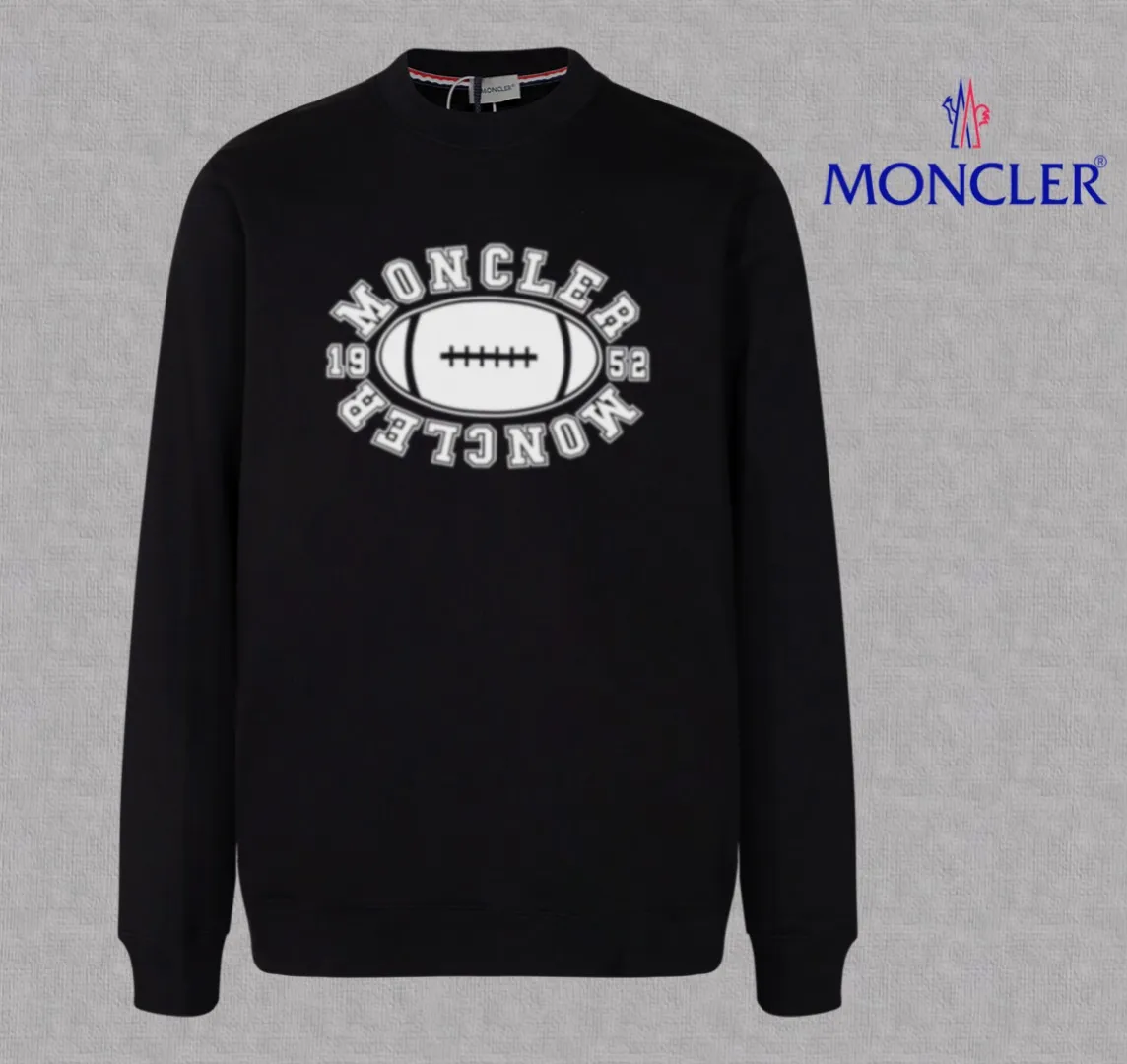 P210 High-version sweatshirt) [Long-term stock] 〖𝐌𝐎𝐍𝐂𝐋𝐄𝐑~Mask〗 Made of 440g heavy-weight fabric. It is different from the market currency. It can be matched with any variety and is properly handsome. 😎The whole dress is made of double waistcoats. The double waistcoats make the whole dress more three-dimensional. Not ordinary factories can do such fine work. 2025 Spring runway version of the T stage, on sale at the counter, round neck terry sweatshirt, high-end double-strand pure cotton, custom-made stretch ribs, dyed in the same vat, complete with three standards, matched with exquisite embroidered LOGO on the chest, simple and advanced, same style for men and women. Color: black, apricot, white, size: S M L XL 2XL