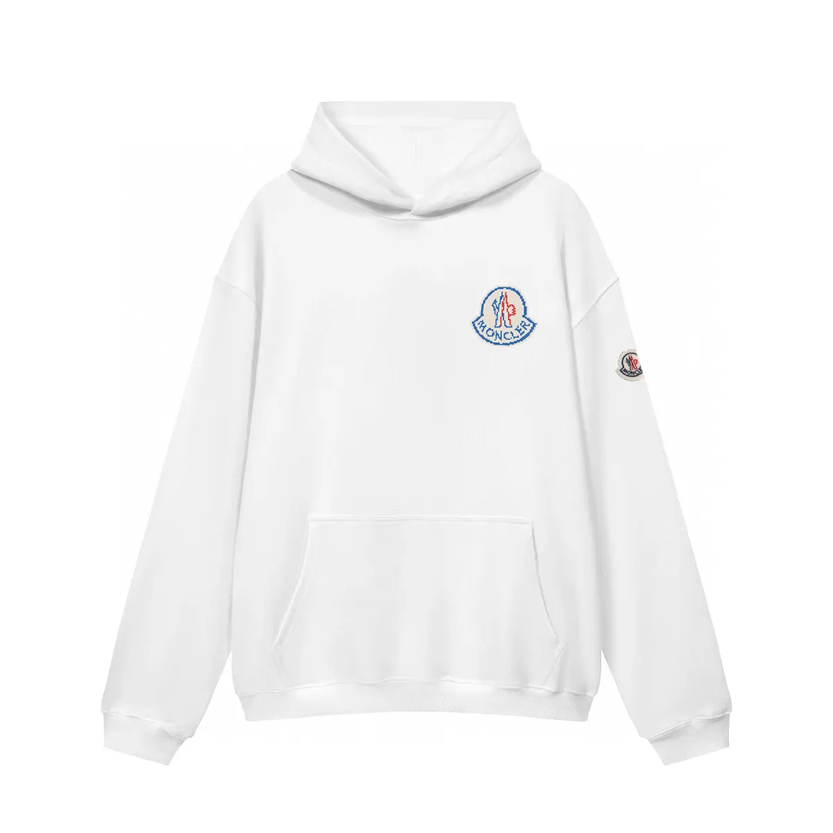 P270 Recommended model that will not be sold off the shelves, Moncler Mouth Mouth 480g Velvet Printed Hooded Sweatshirt, Australian velvet fabric is soft and comfortable, does not shrink, does not deform, does not pill) Original customized accessories Collar label Wash mark Hang tag Packaging (perfect details) Color White Black Size XS-L - Copy (73) - Copy - Copy