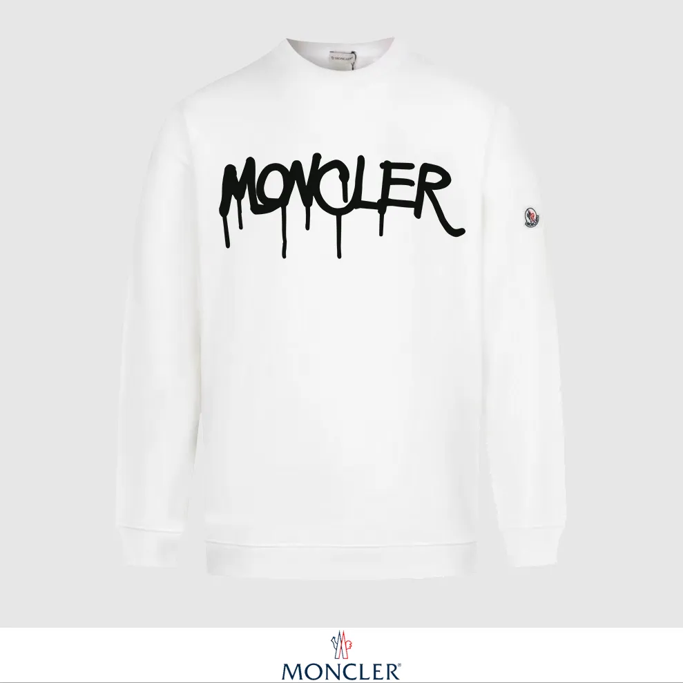 P240 Recommend the most popular Moncler masked 380g printed terry crew neck sweatshirt. Breathable pure cotton fabric. The texture is very soft and comfortable. No shrinkage, no deformation, no pilling). Original customized accessories. Collar label. Wash mark. Hang tag. Packaging (perfect details). Color: White. Black. Size: XS S M L.