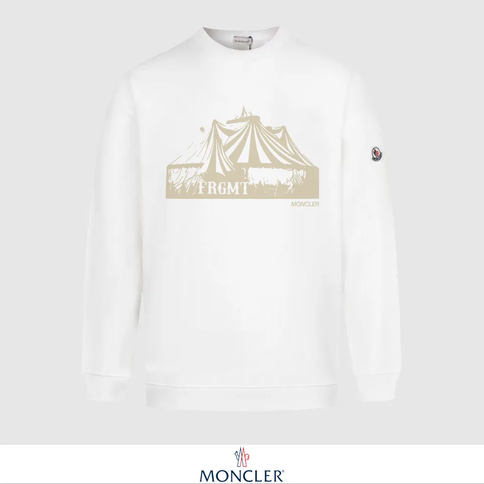 P240 Recommend the most popular Moncler masked 380g printed terry crew neck sweatshirt. Breathable pure cotton fabric. The texture is very soft and comfortable. No shrinkage, no deformation, no pilling). Original customized accessories. Collar label. Wash mark. Hang tag. Packaging (perfect details). Color: White. Black. Size: XS S M L.