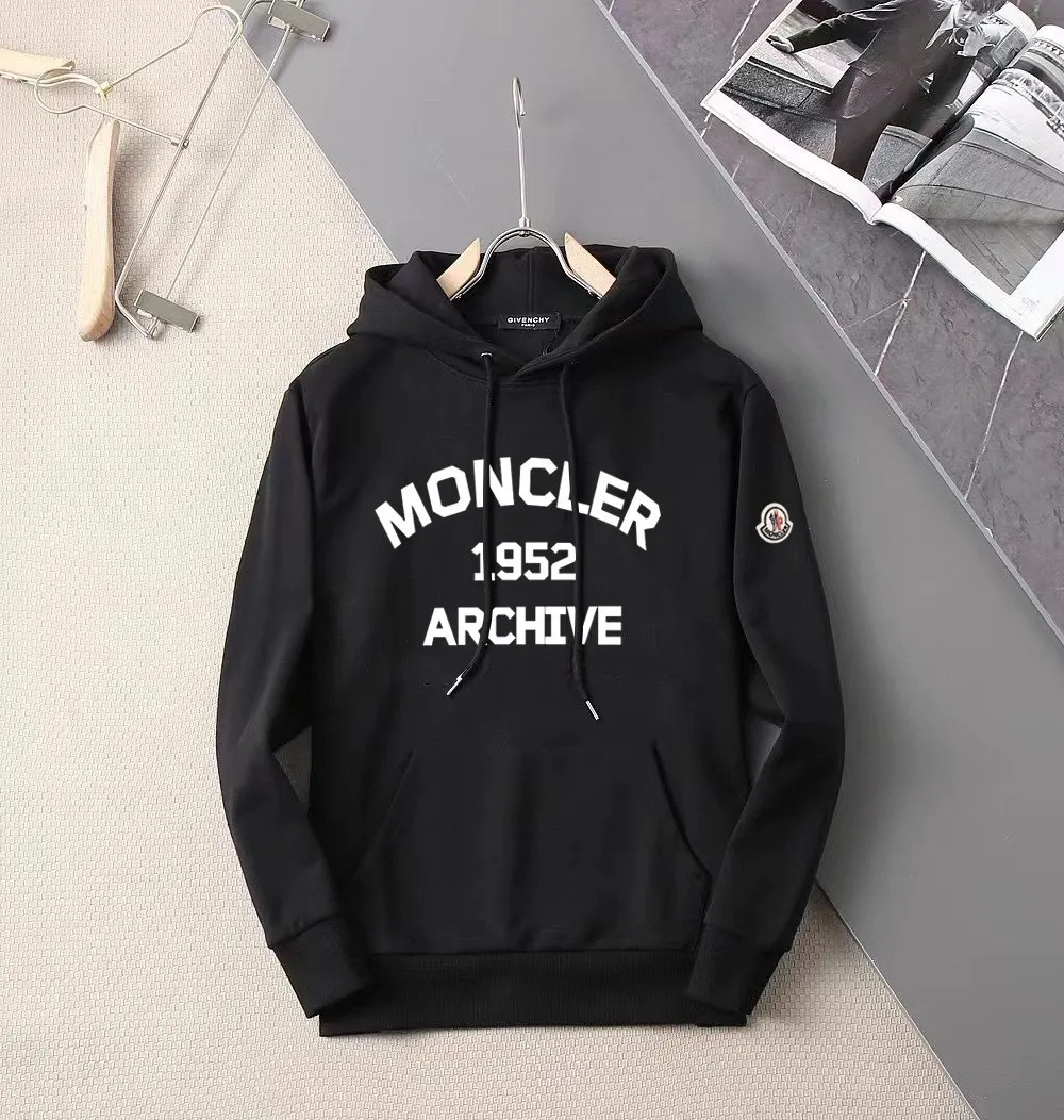 P220 brand [MONCLER Mouth Mouth] (good news for fat people) 2025ss spring latest long-sleeved hooded sweatshirt, on sale simultaneously on the official website. Refreshing and breathable. Made of top Tencel Roman. Comfortable and soft. 3D three-dimensional clarity. Super fashion sense. Great gift for your own use. Size: M-5XL (can wear up to 220 pounds)