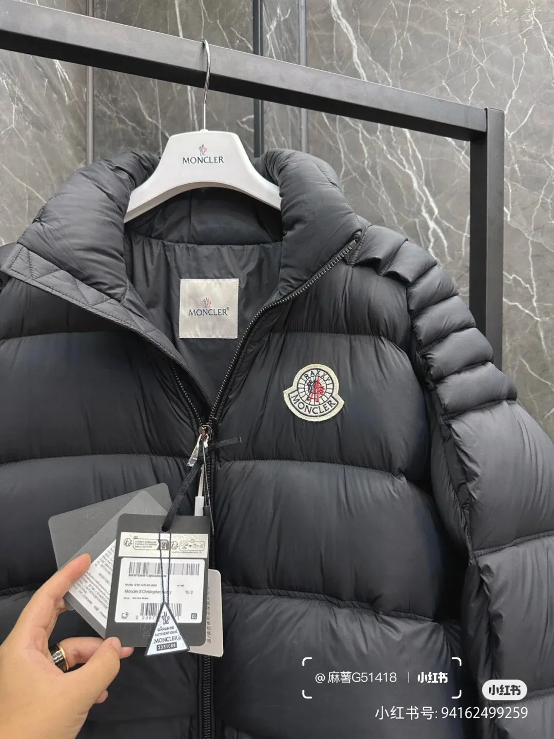 P980 Moncler. Mouthless✗Ruixi joint down jacket I would like to call it the handsome ceiling, black white, size 01234