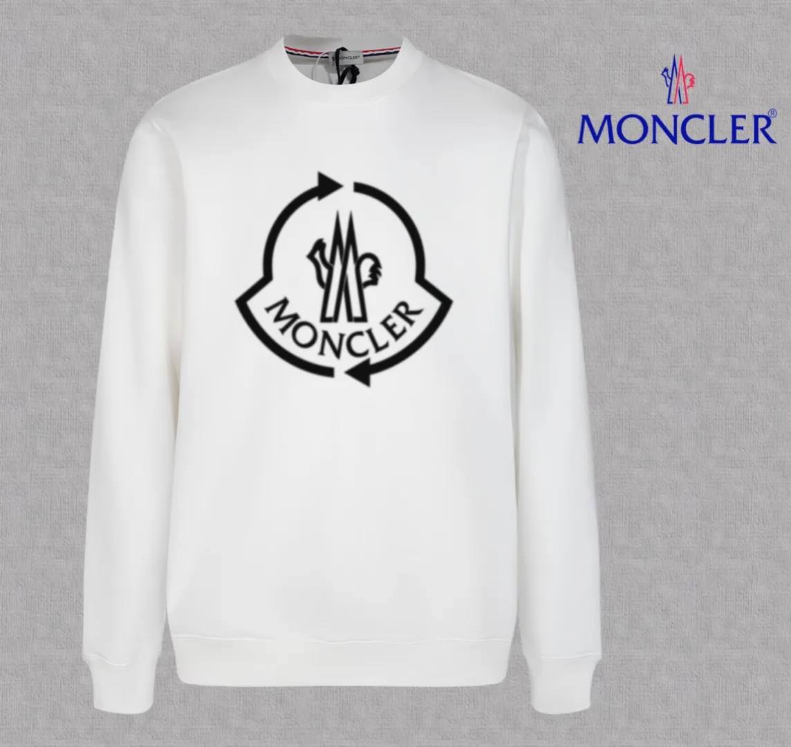 P210 High-version sweatshirt) [Long-term stock] 〖𝐌𝐎𝐍𝐂𝐋𝐄𝐑~Mask〗 Made of 440g heavy-weight fabric. It is different from the market currency. It can be matched with any variety and is properly handsome. 😎The whole dress is made of double waistcoats. The double waistcoats make the whole dress more three-dimensional. Not ordinary factories can do such fine work. 2025 Spring runway version of the T stage, on sale at the counter, round neck terry sweatshirt, high-end double-strand pure cotton, custom-made stretch ribs, dyed in the same vat, complete with three standards, matched with exquisite embroidered LOGO on the chest, simple and advanced, same style for men and women. Color: black, apricot, white, size: S M L XL 2XL