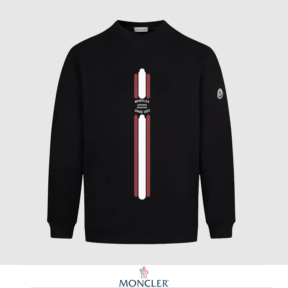 P240 Recommend the most popular Moncler masked 380g printed terry crew neck sweatshirt. Breathable pure cotton fabric. The texture is very soft and comfortable. No shrinkage, no deformation, no pilling). Original customized accessories. Collar label. Wash mark. Hang tag. Packaging (perfect details). Color: White. Black. Size: XS S M L.