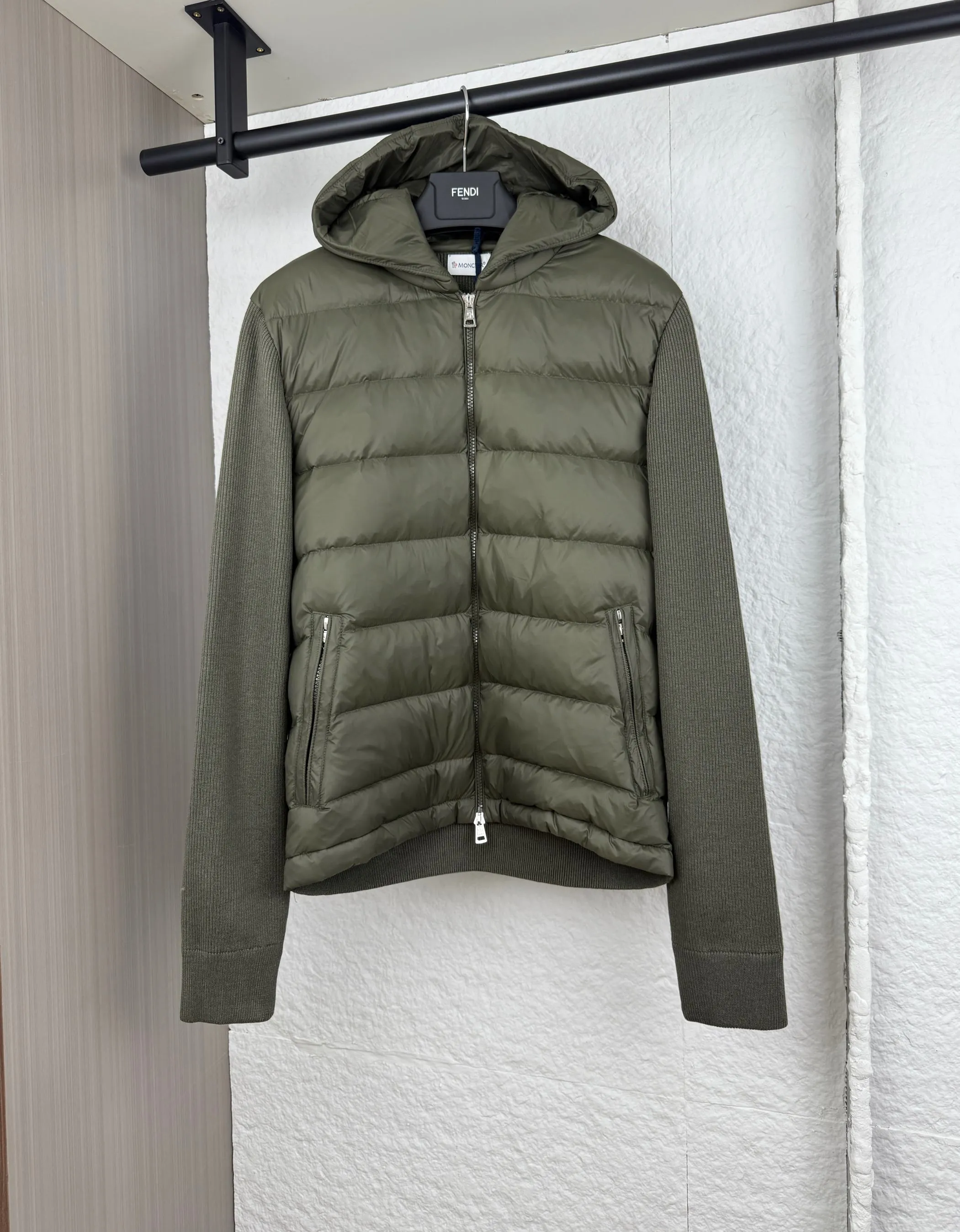 P690 Moncler wool knitted patchwork hooded down jacket 0/1/2/3/4