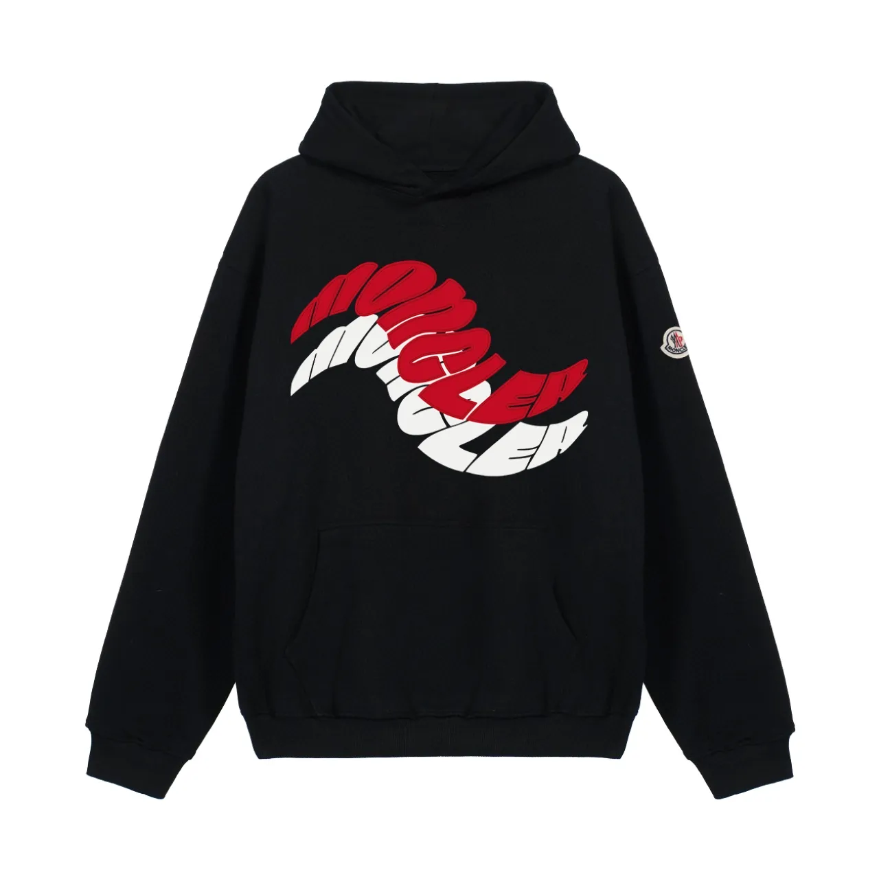 P270 Recommended model that will not go off the shelves, Moncler Mouth Mouth 480g Velvet Printed Hooded Sweatshirt, Australian velvet fabric is soft and comfortable, does not shrink, does not deform, does not pill) Original customized accessories Collar label Wash mark Hang tag Packaging (perfect details) Color White Black Size XS-L - Copy (58) - Copy - Copy
