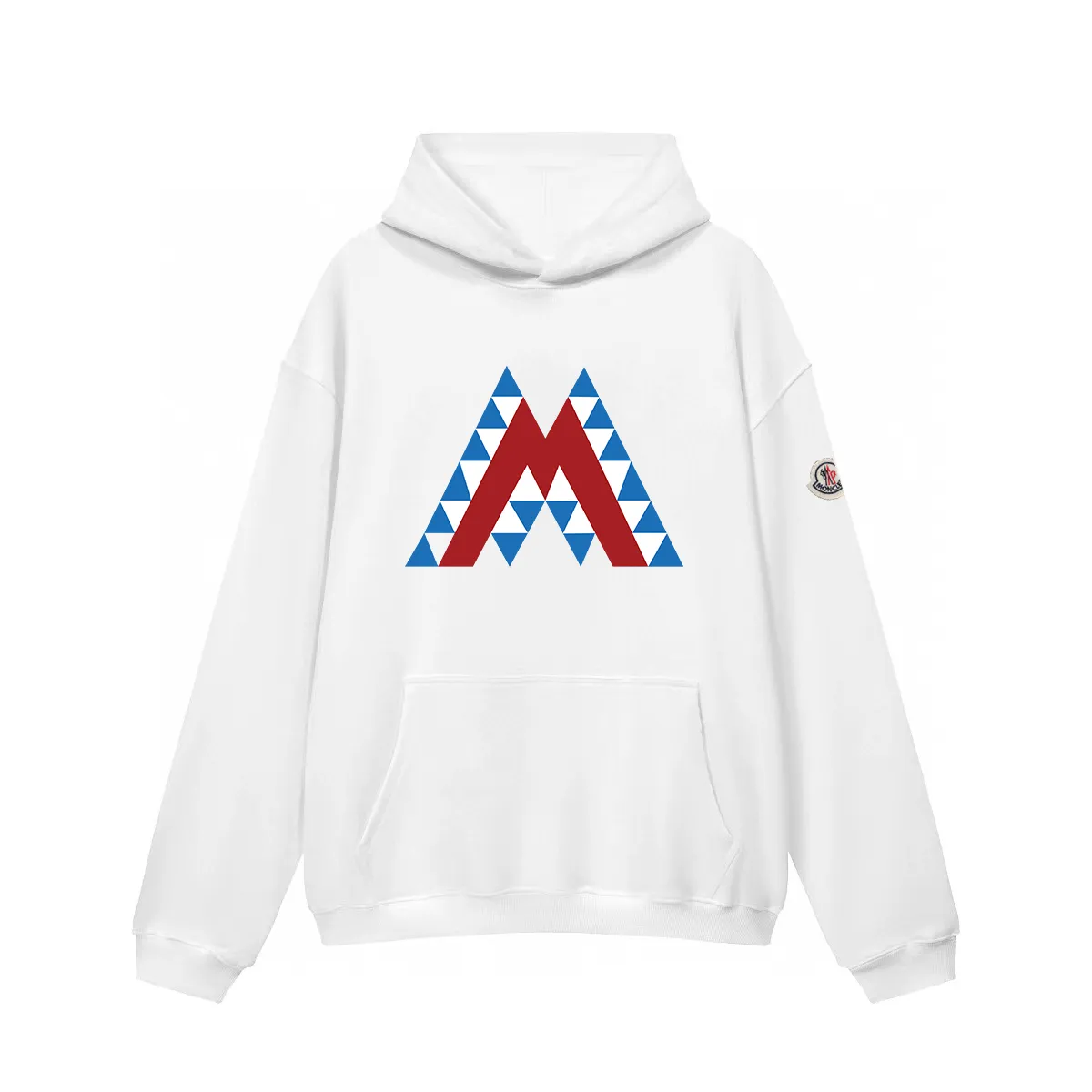 P270 Recommended for sale with confidence Moncler Mouth Mouth 480g Velvet printed hooded sweatshirt Australian velvet fabric is soft and comfortable, does not shrink, does not deform, does not pill) Original customized accessories Collar label Wash mark Hang tag Packaging (perfect details) Color White Black Size XS-L - Copy (30) - Copy
