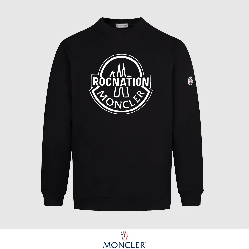 P240 Recommend the most popular Moncler masked 380g printed terry crew neck sweatshirt. Breathable pure cotton fabric. The texture is very soft and comfortable. No shrinkage, no deformation, no pilling). Original customized accessories. Collar label. Wash mark. Hang tag. Packaging (perfect details). Color: White. Black. Size: XS S M L.