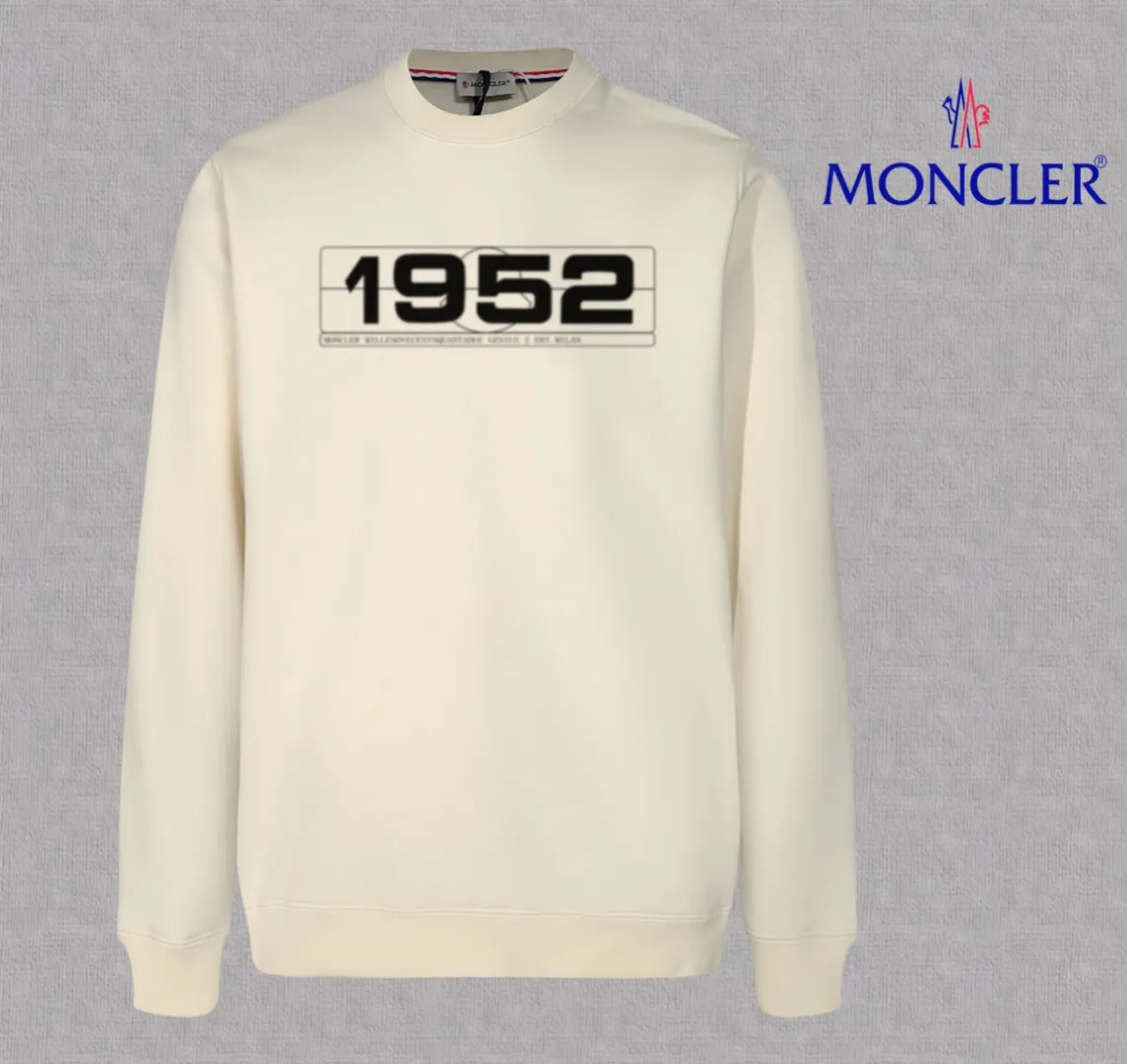 P210 High-version sweatshirt) [Long-term stock] 〖𝐌𝐎𝐍𝐂𝐋𝐄𝐑~Mask〗 Made of 440g heavy-weight fabric. It is different from the market currency. It can be matched with any variety and is properly handsome. 😎The whole dress is made of double waistcoats. The double waistcoats make the whole dress more three-dimensional. Not ordinary factories can do such fine work. 2025 Spring runway version of the T stage, on sale at the counter, round neck terry sweatshirt, high-end double-strand pure cotton, custom-made stretch ribs, dyed in the same vat, complete with three standards, matched with exquisite embroidered LOGO on the chest, simple and advanced, same style for men and women. Color: black, apricot, white, size: S M L XL 2XL