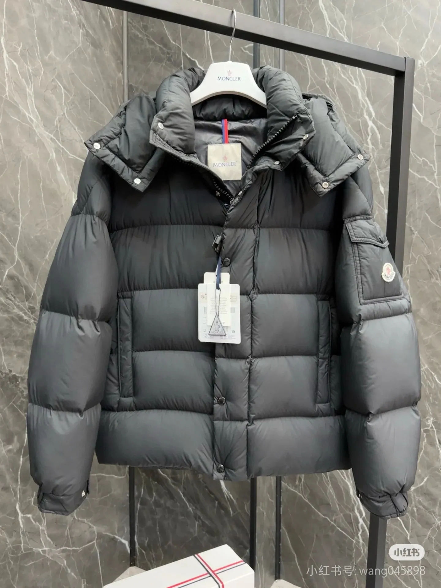 P840 Moncler. Matte short black size 12345