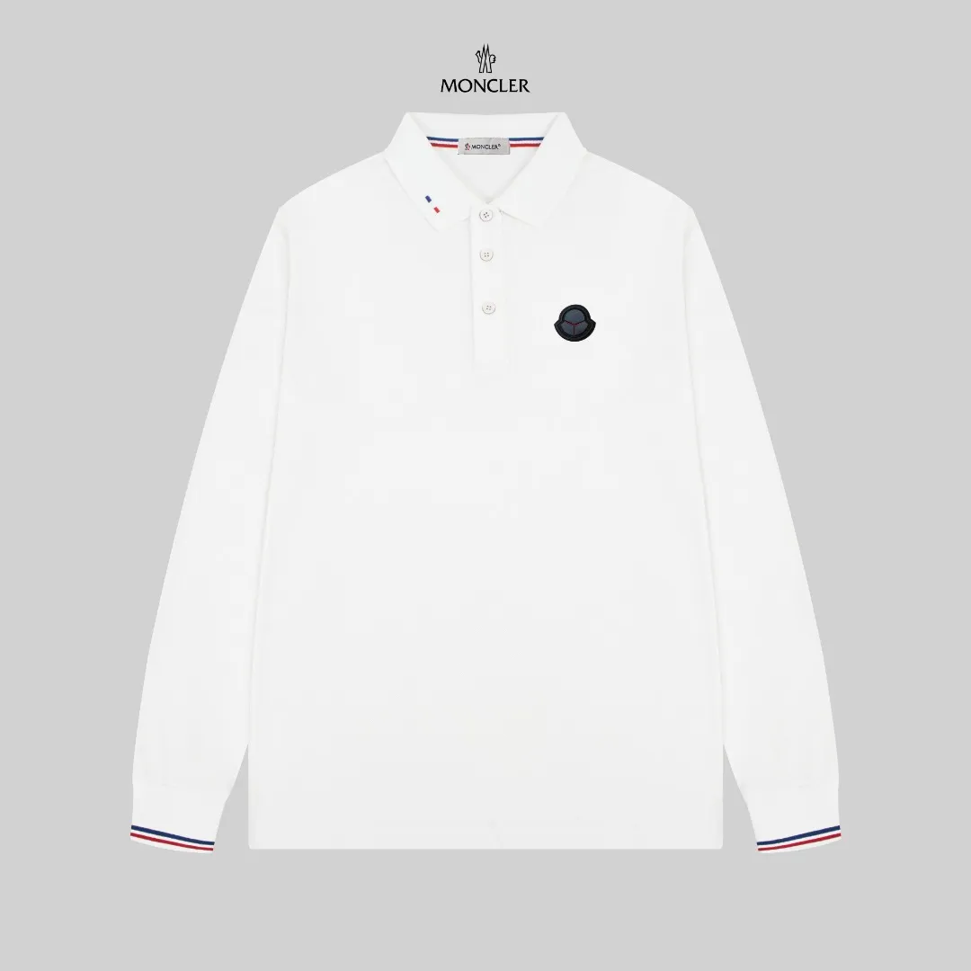 P210 MONCLER/Mask 25SS new logo embroidered lapel long-sleeved Polo shirt.  A simple yet refined T-shirt. The best item to create a modern and elegant look. Excellent channel product! Customer-supplied Piquet porous fiber pique cotton fabric, which can be called a "breathing fabric."  The unparalleled texture is inseparable from the exquisite materials used in craft tailoring. The craft knitted quilted design makes the hand feel extremely smooth and delicate without any roughness. The original logo design is more luxurious and noble. The upper body is comfortable and classy. The hand feels very smooth and soft. It can be easily controlled regardless of business, fashion or leisure. The age span is very large, which conforms to the trendy and practical dressing customs. It is the first choice for senior urban fashion people.  Black/white/Tibetan orchid Size: M~3XL