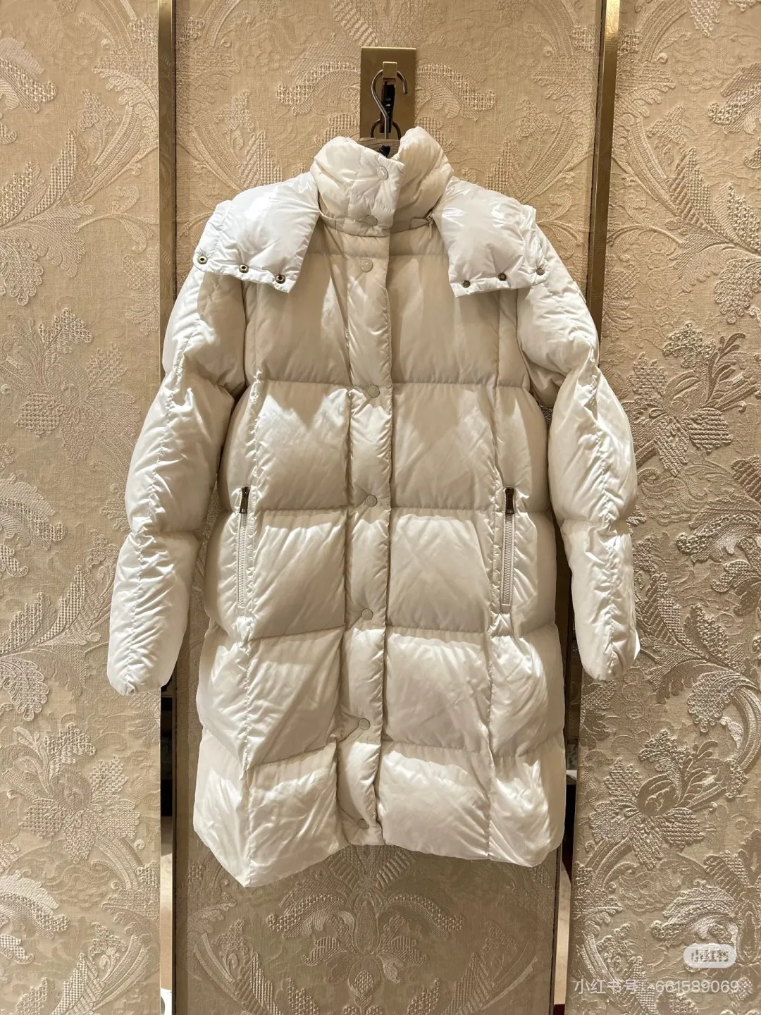 P1020 moncler women's mid-length mask, color: black, white size: 0123🐎